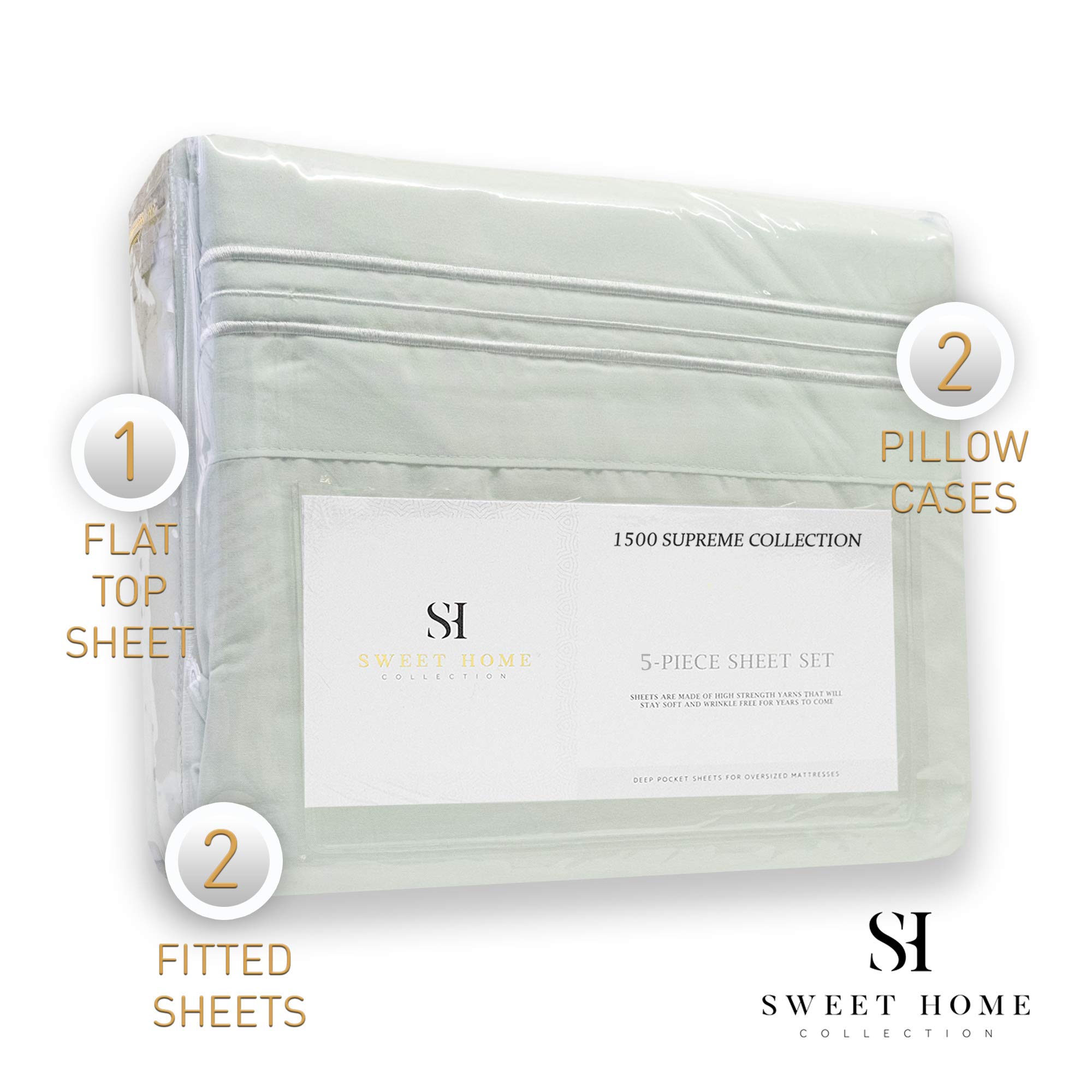 Foto 5 | Juego De Sábanas Sweet Home Collection 1500 Supreme Rv Short Queen - Venta Internacional.