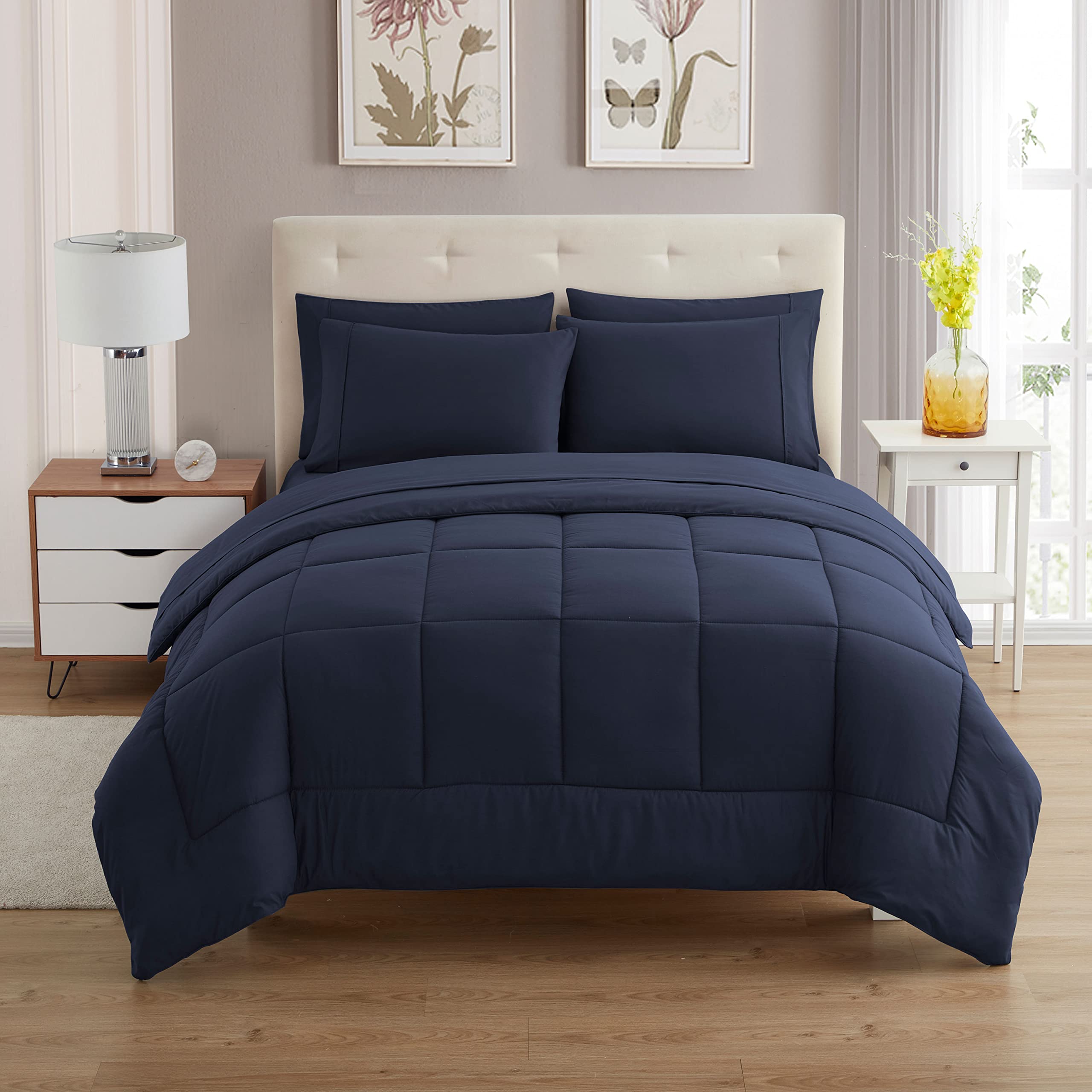 Foto 2 | Set De Edredón Sweet Home Collection De 7 Piezas Navy Queen - Venta Internacional.