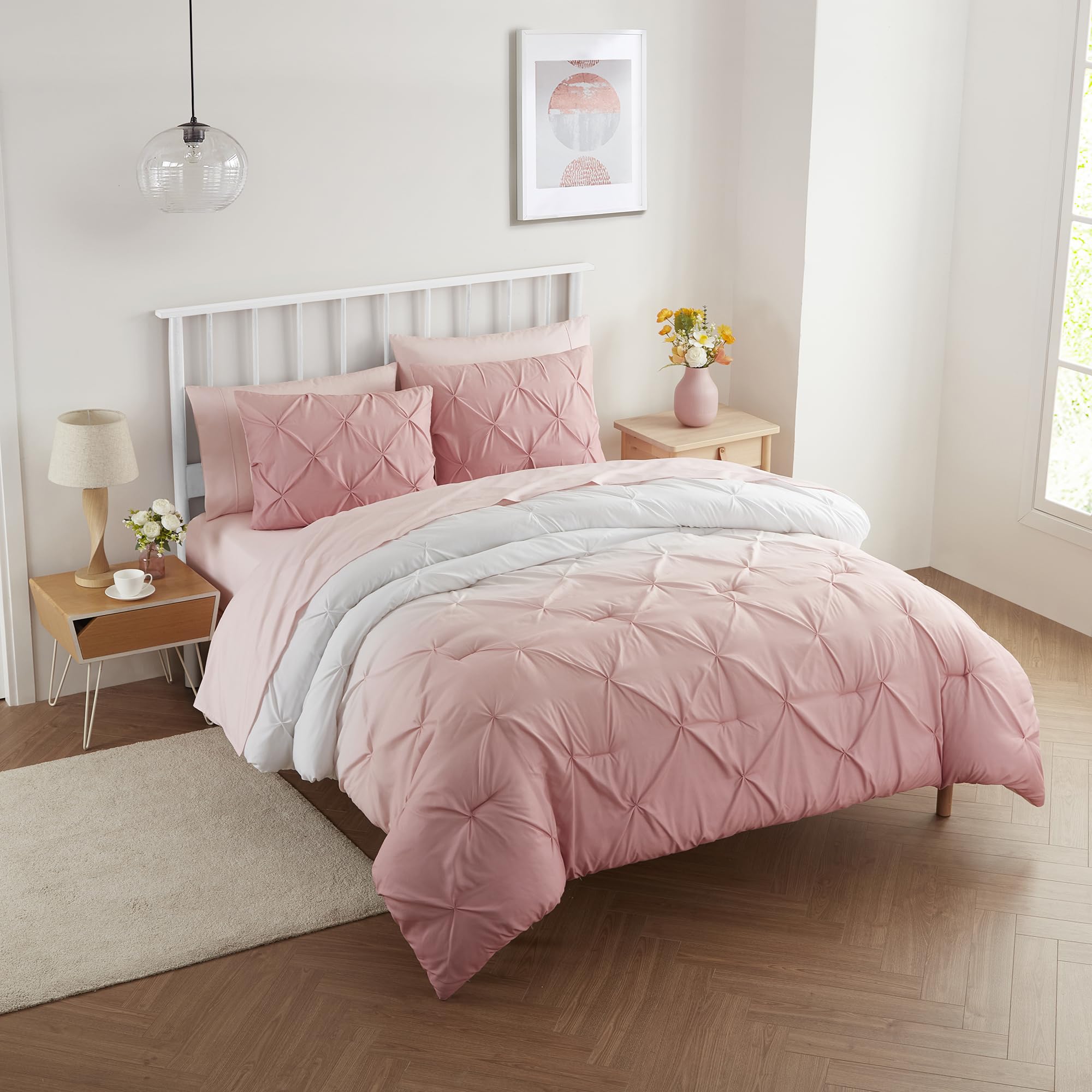Foto 2 pulgar | Set De Edredón Sweet Home Collection Ombre Pintuck Blush Queen - Venta Internacional.