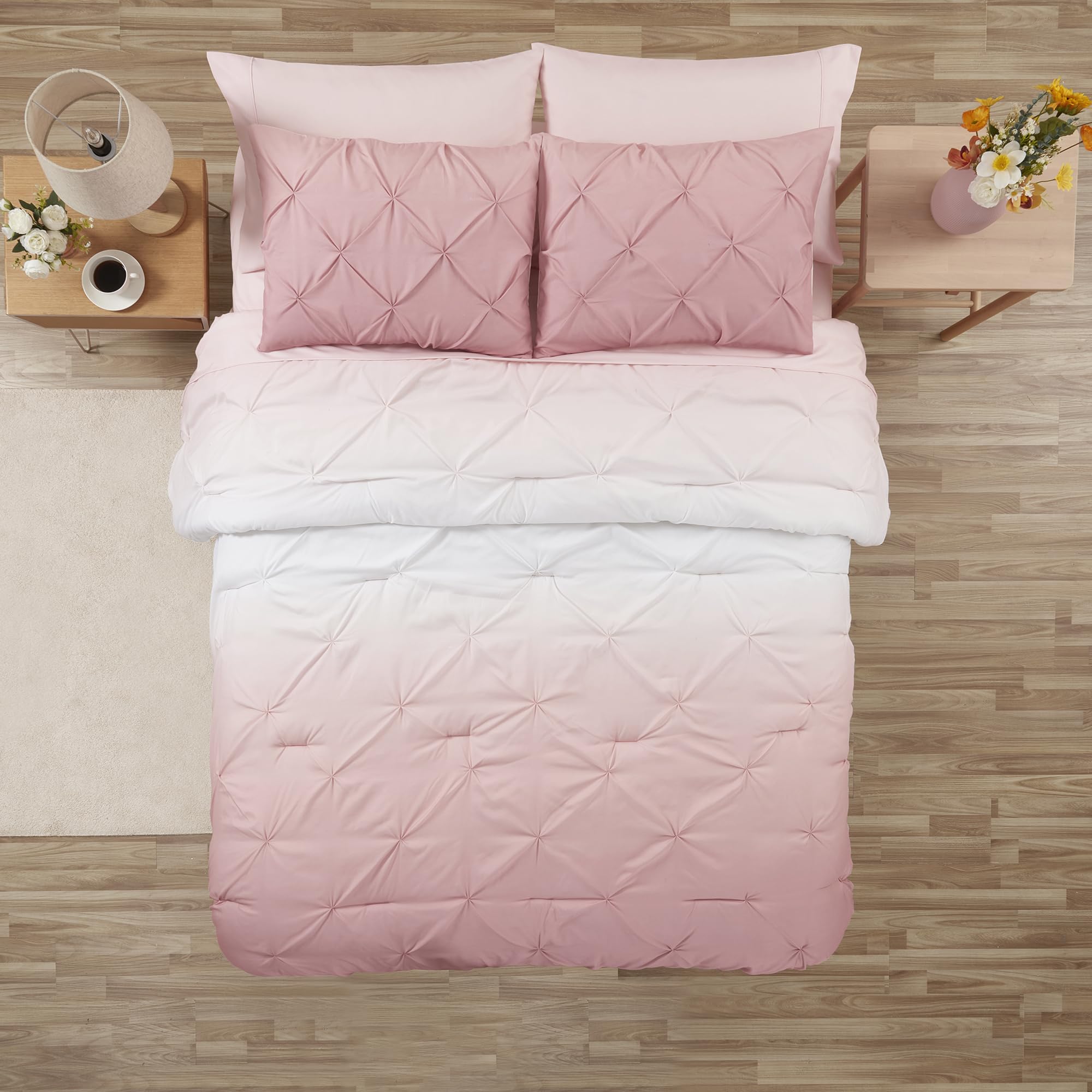Foto 4 pulgar | Set De Edredón Sweet Home Collection Ombre Pintuck Blush Queen - Venta Internacional.