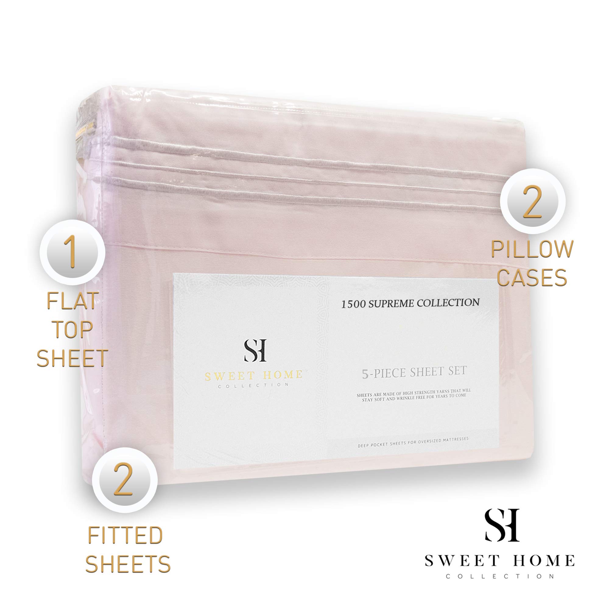 Foto 5 | Juego De Sábanas Sweet Home Collection 1500 Supreme Split King - Venta Internacional.
