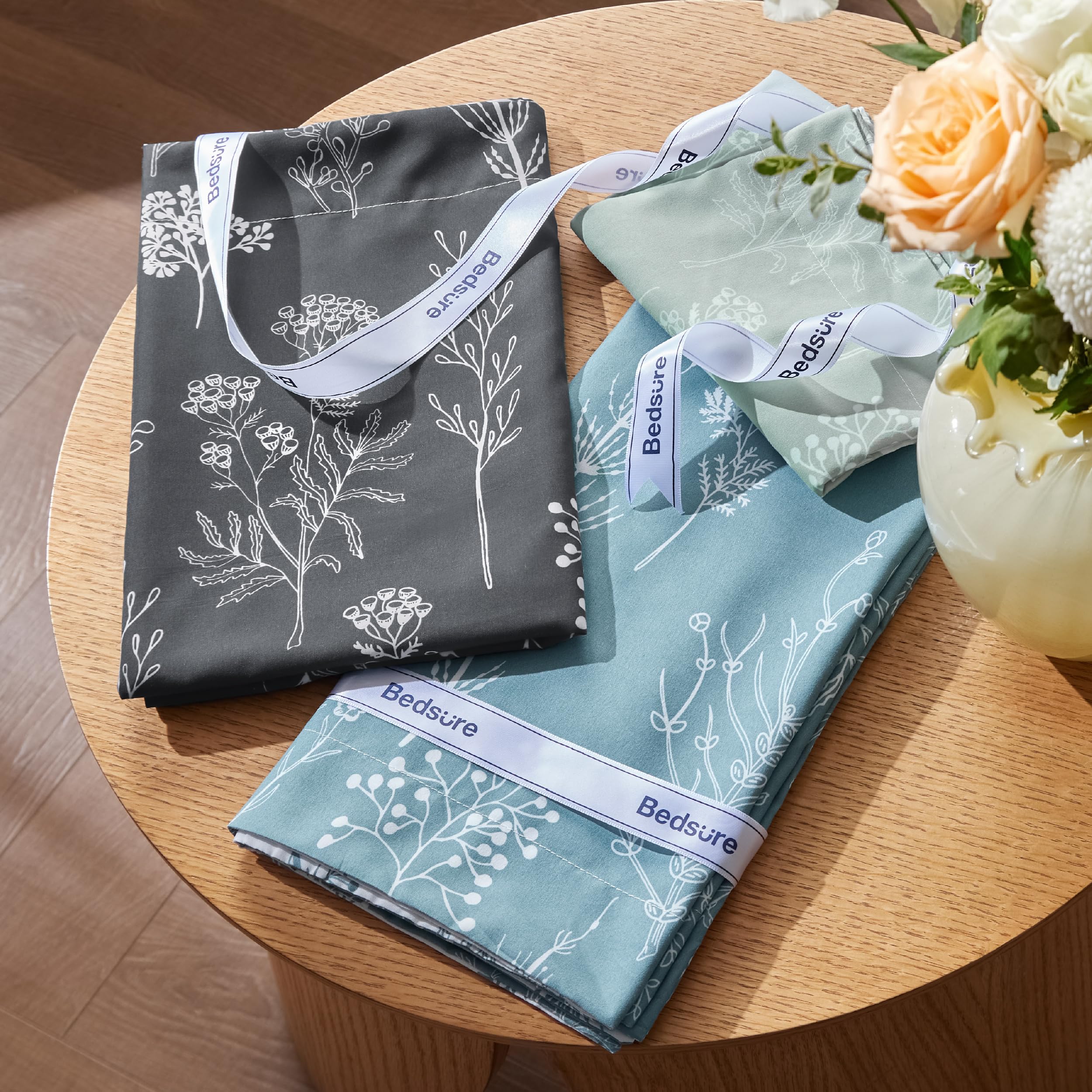 Foto 6 | Juego de Edredón Bedsure California King Gris Oscuro Con Estampado Floral - Venta Internacional