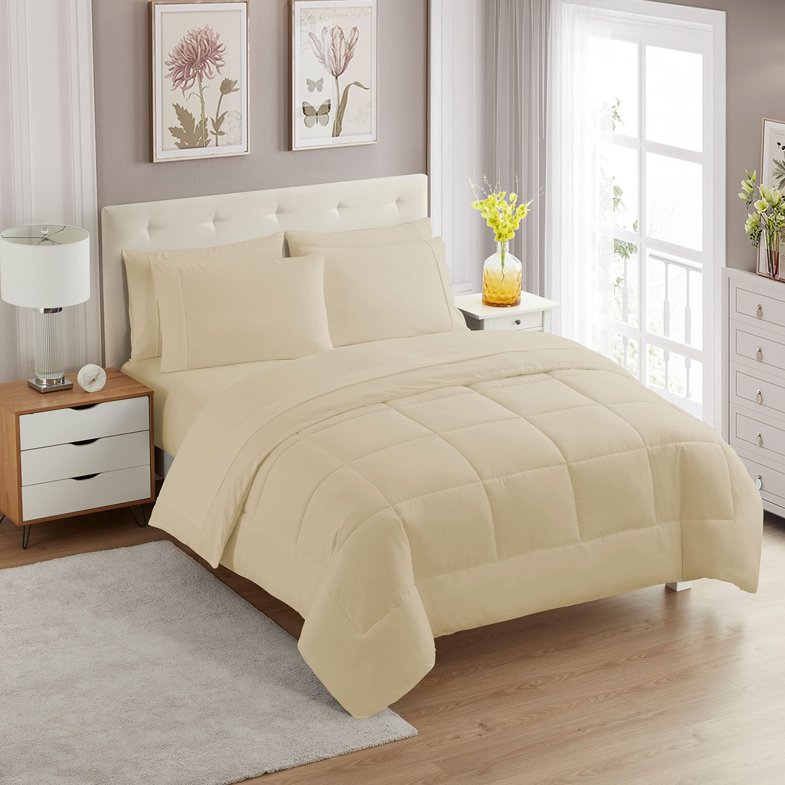 Foto 1 | Set De Edredón Sweet Home Collection Beige Queen, 7 Piezas - Venta Internacional.