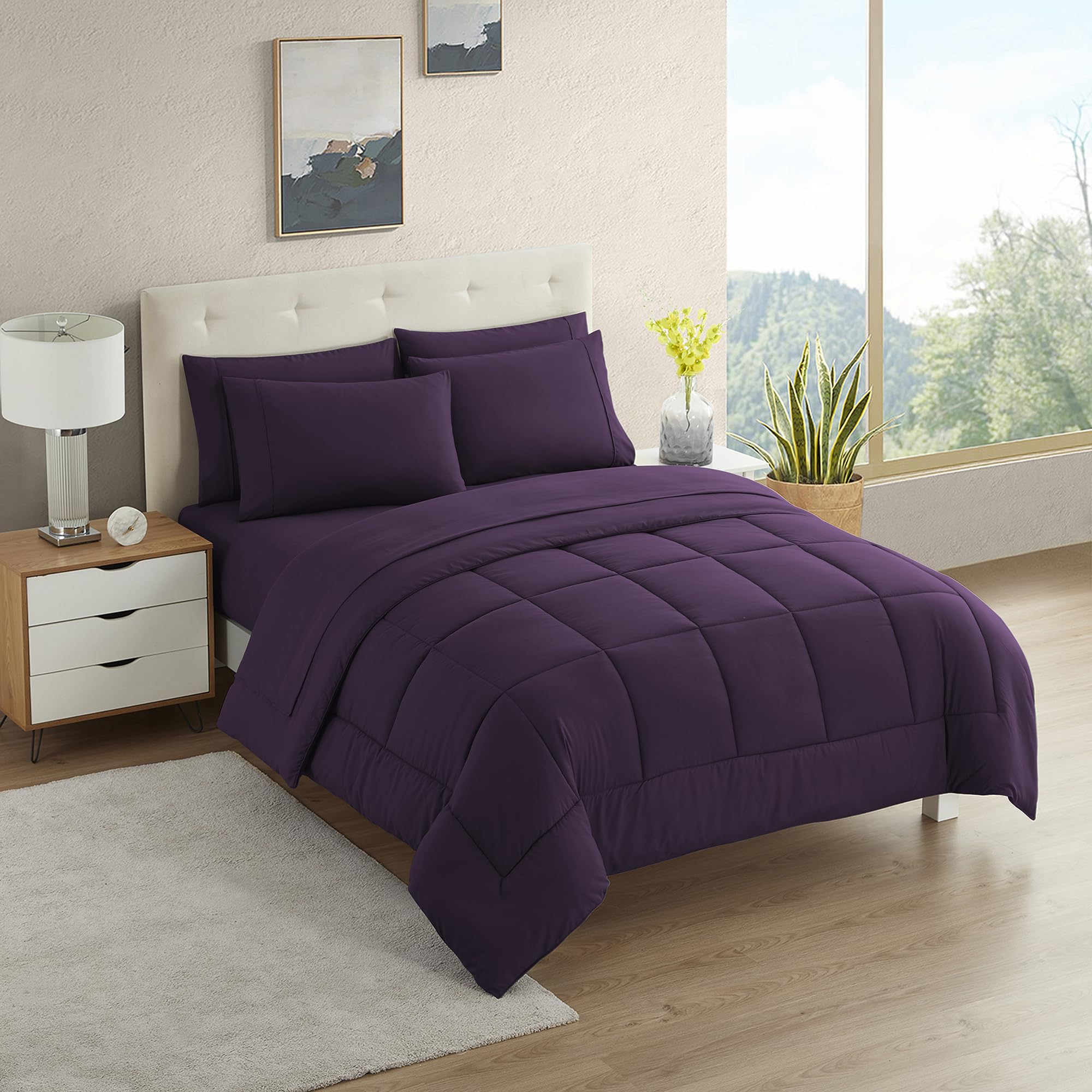 Foto 1 | Set De Edredón Sweet Home Collection California King Purple - Venta Internacional.