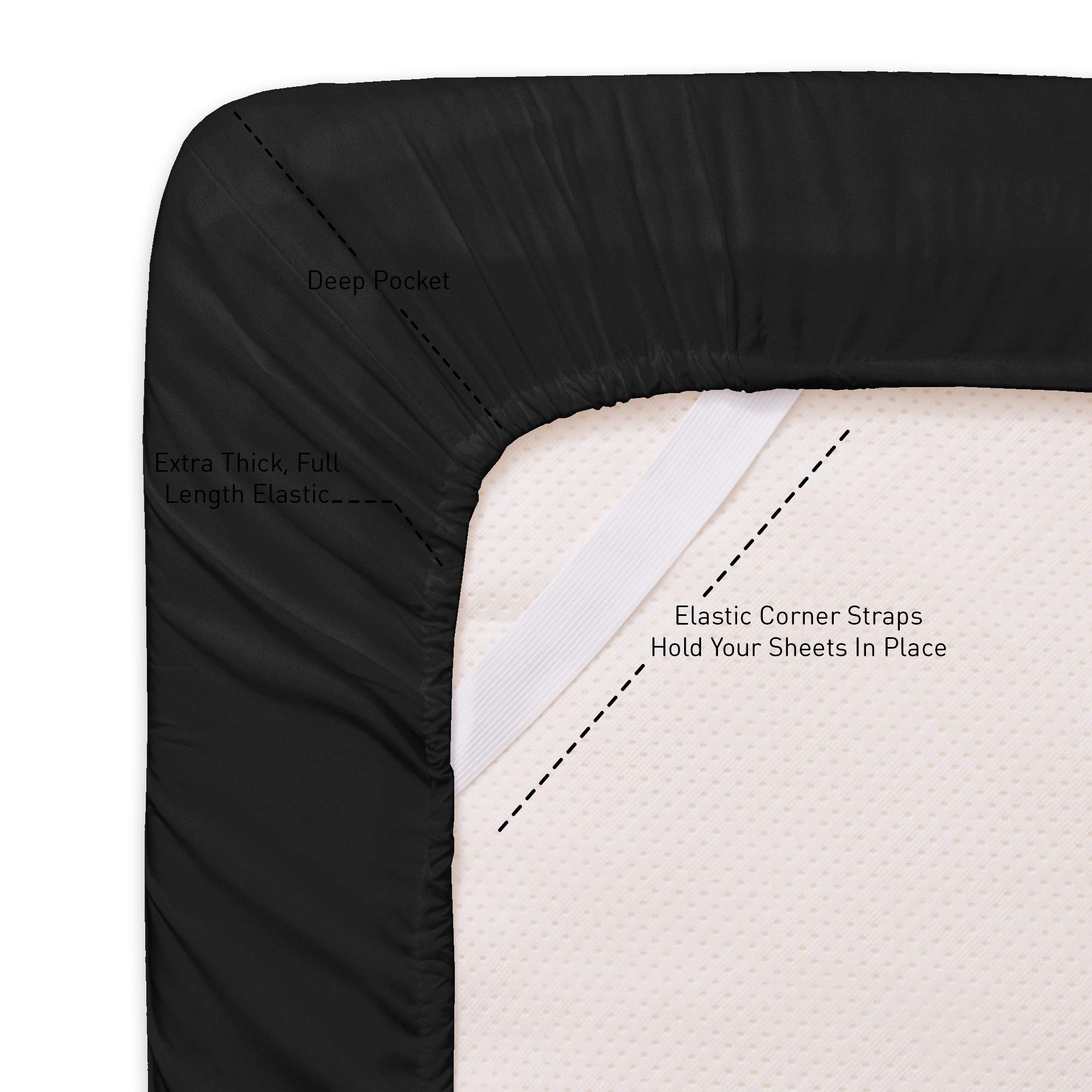 Foto 4 pulgar | Juego De Sábanas Sweet Home Collection 1500 Supreme Twin Xl Negro - Venta Internacional.