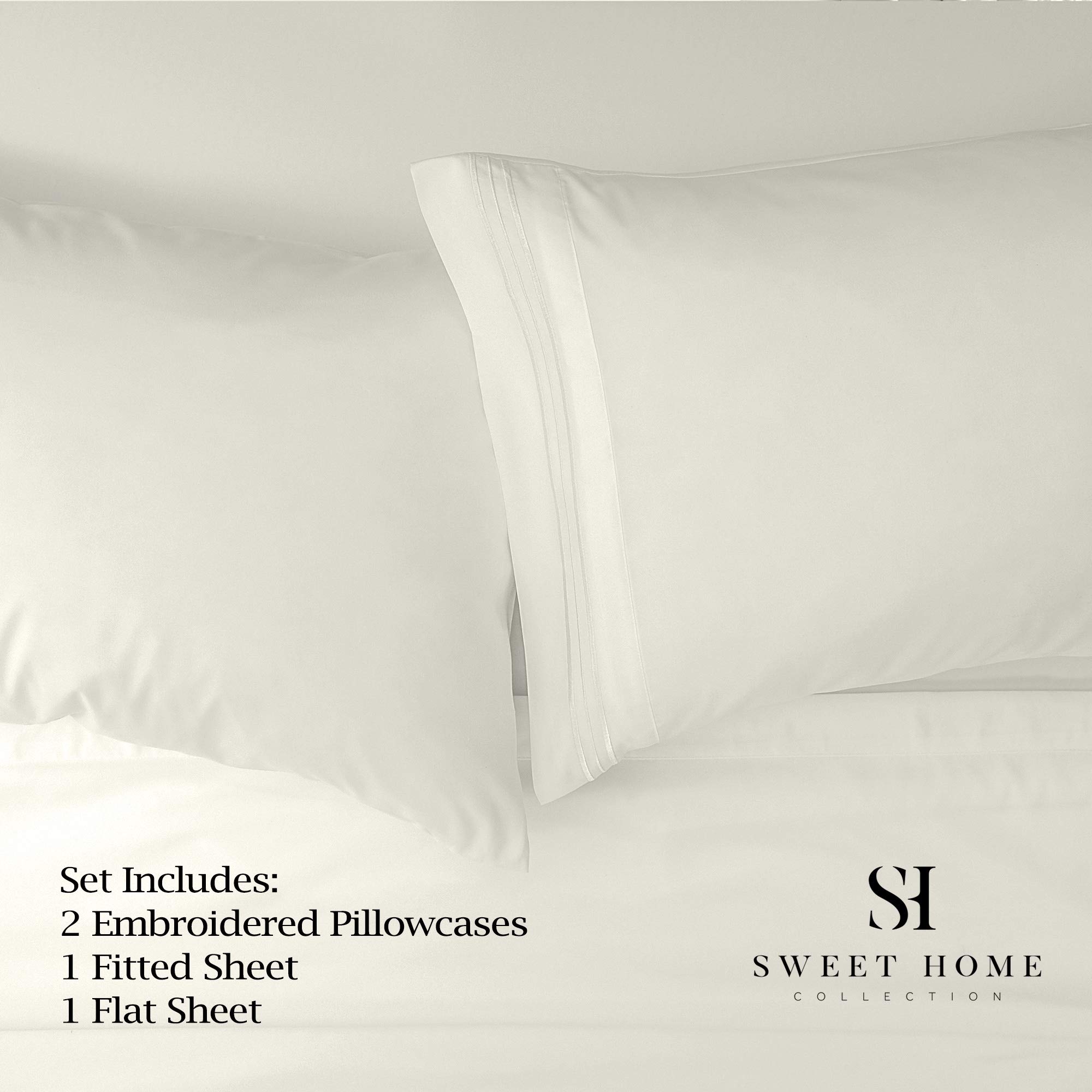 Foto 2 | Juego De Sábanas Sweet Home Collection 1500 Supreme Full Ivory - Venta Internacional.