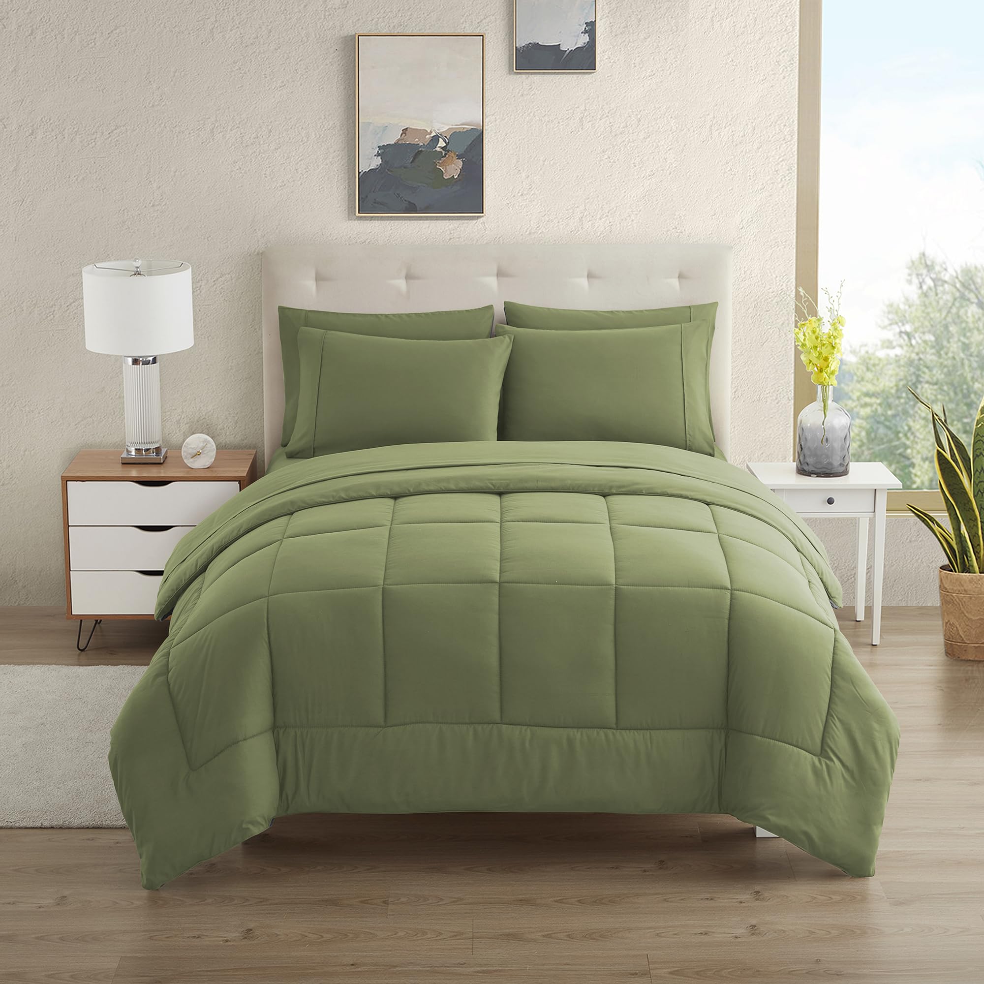 Foto 3 pulgar | Set De Edredón Sweet Home Collection Rv Short Queen Sage - Venta Internacional.