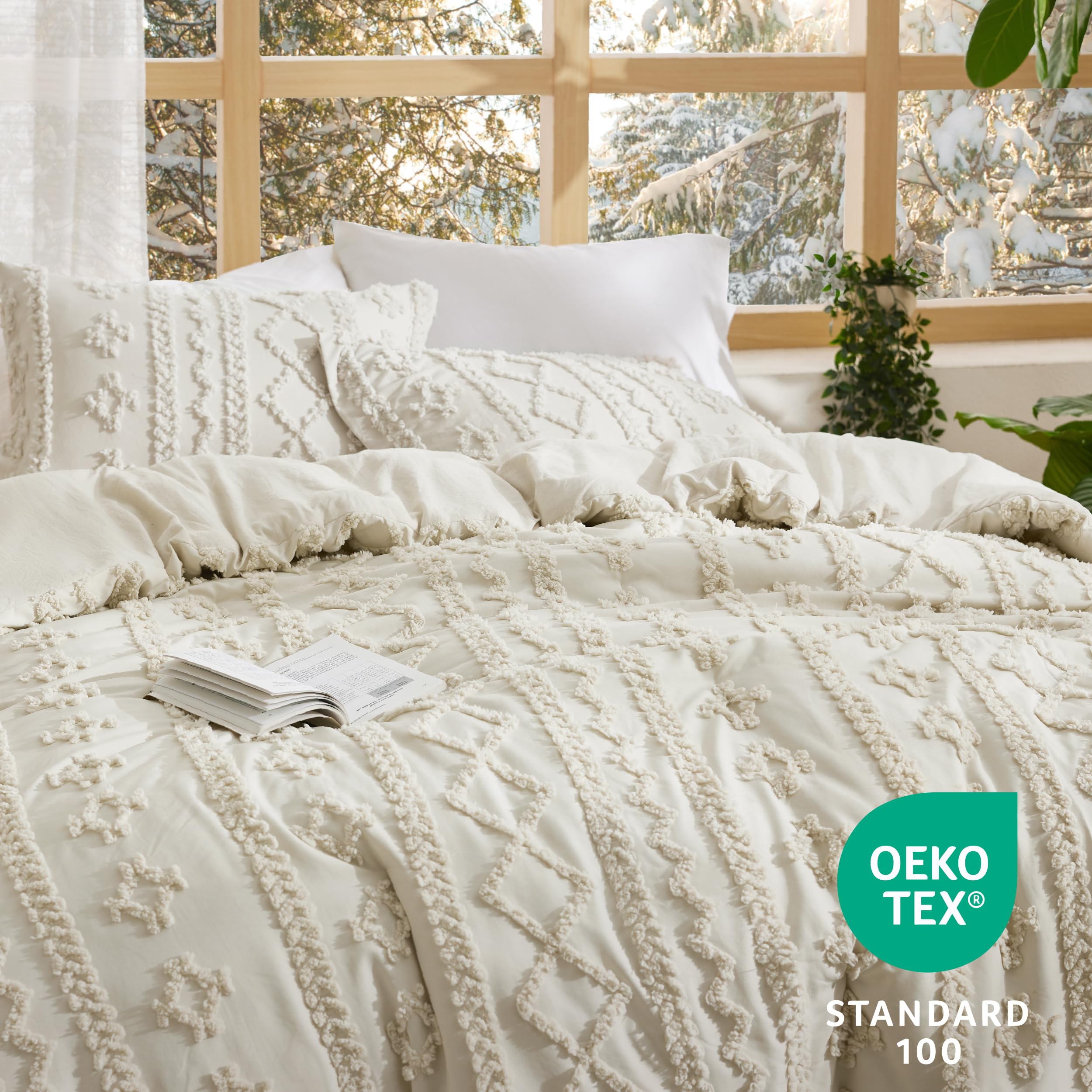 Foto 5 | Juego de Edredón Bedsure Bohemio Queen Beige 3 Piezas - Venta Internacional
