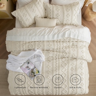 Foto 6 | Juego de Edredón Bedsure Bohemio Queen Beige 3 Piezas - Venta Internacional
