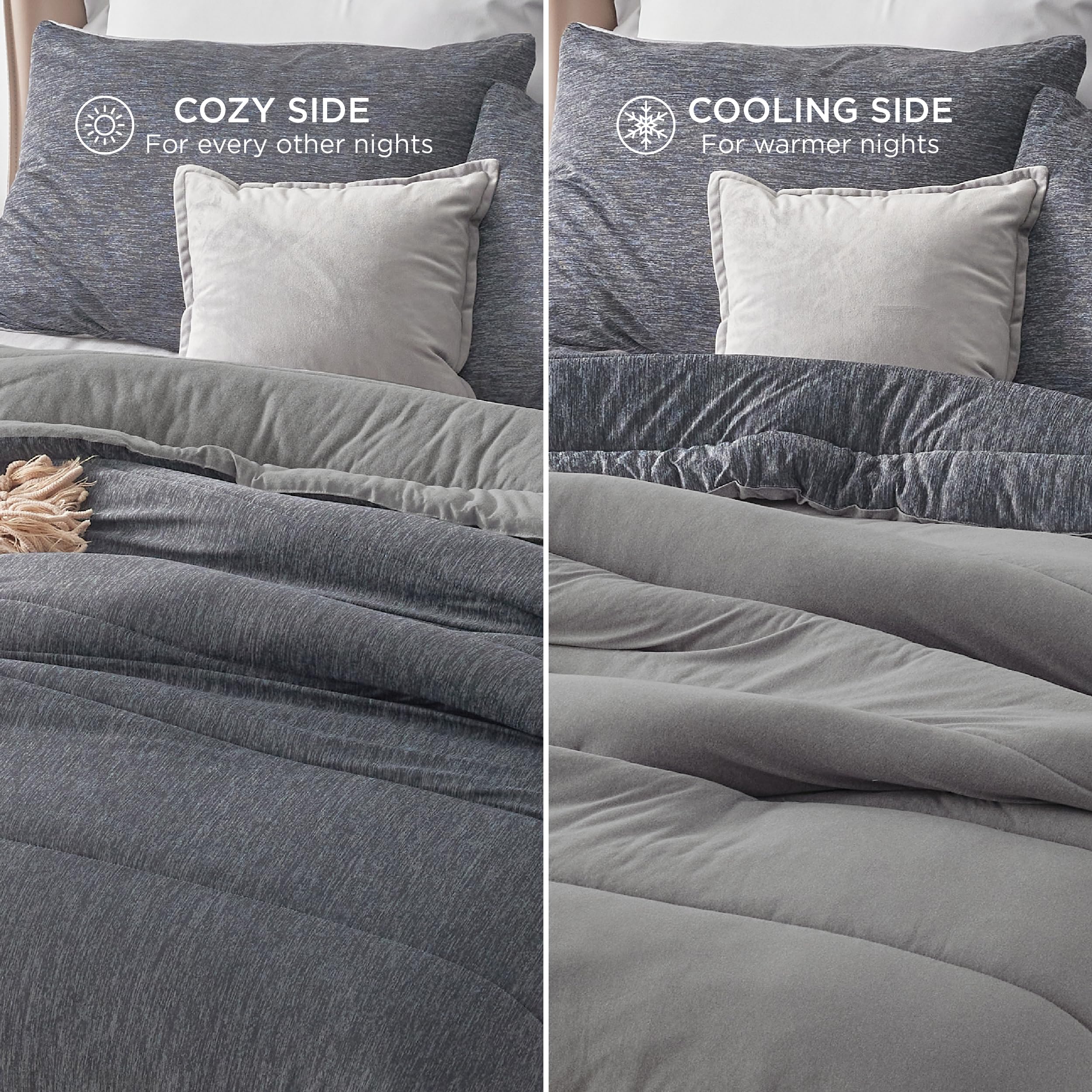 Foto 4 | Juego De Edredón Bedsure Queen Size, Gris Oscuro, 3 Piezas - Venta Internacional.