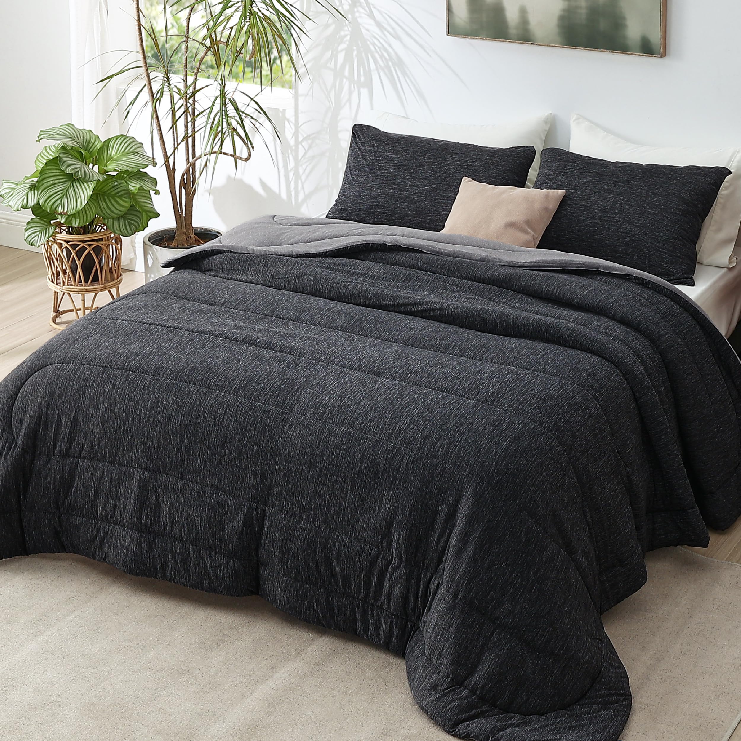 Foto 2 | Juego De Edredón Bedsure Tamaño Queen Frío Y Cálido Negro Antracita - Venta Internacional