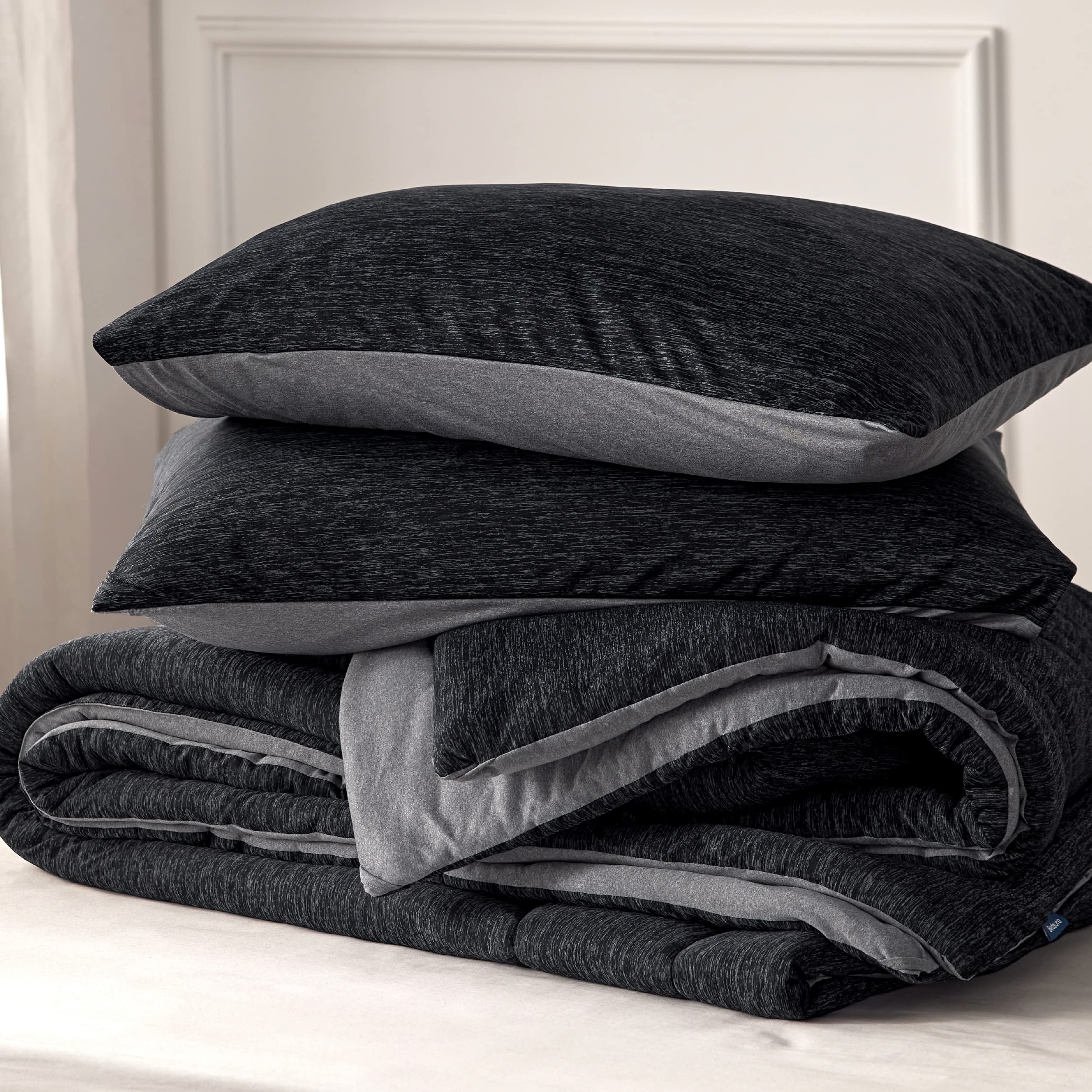 Foto 7 | Juego De Edredón Bedsure Tamaño Queen Frío Y Cálido Negro Antracita - Venta Internacional