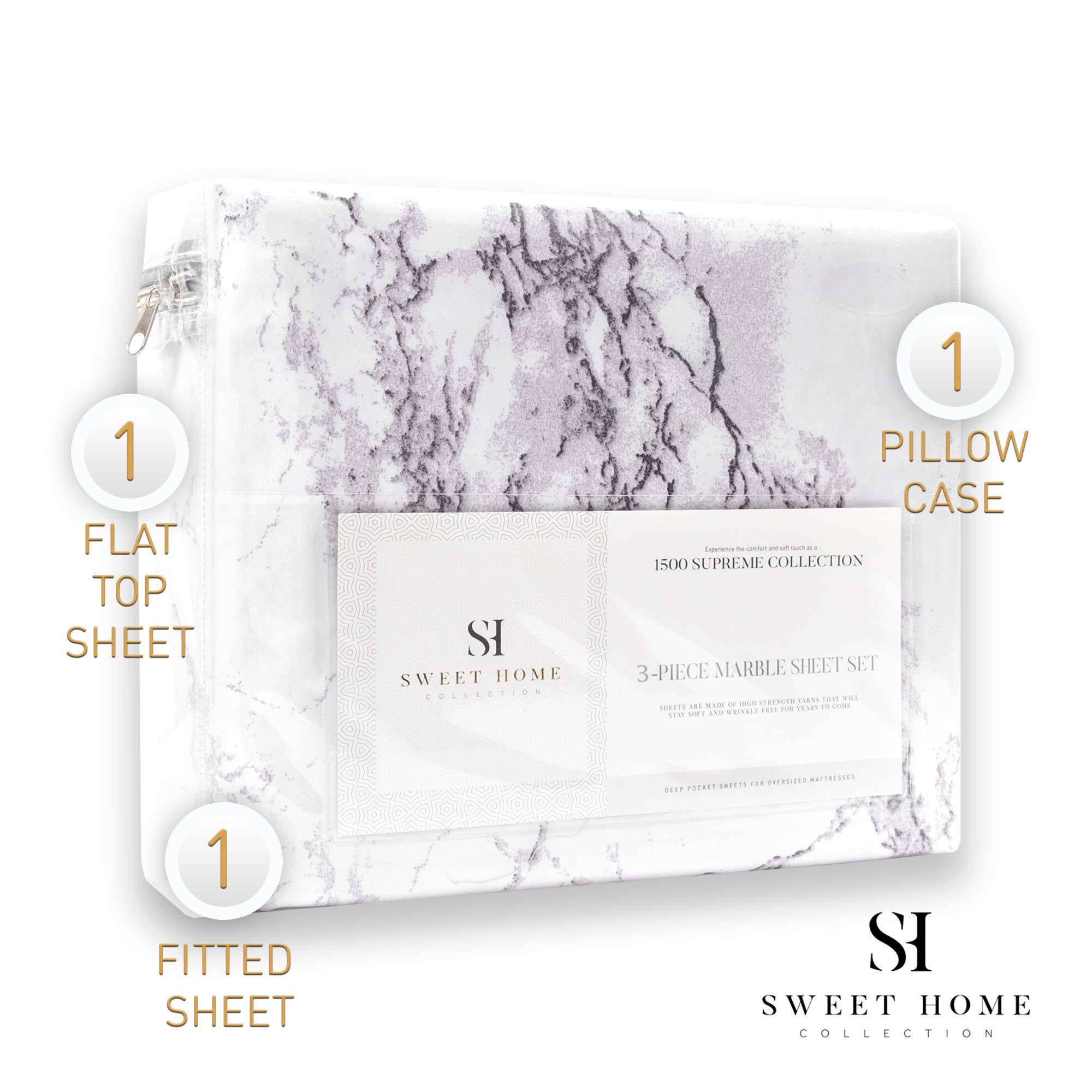 Foto 5 | Juego De Sábanas Sweet Home Collection 1500 Supreme, Tamaño Doble - Venta Internacional.