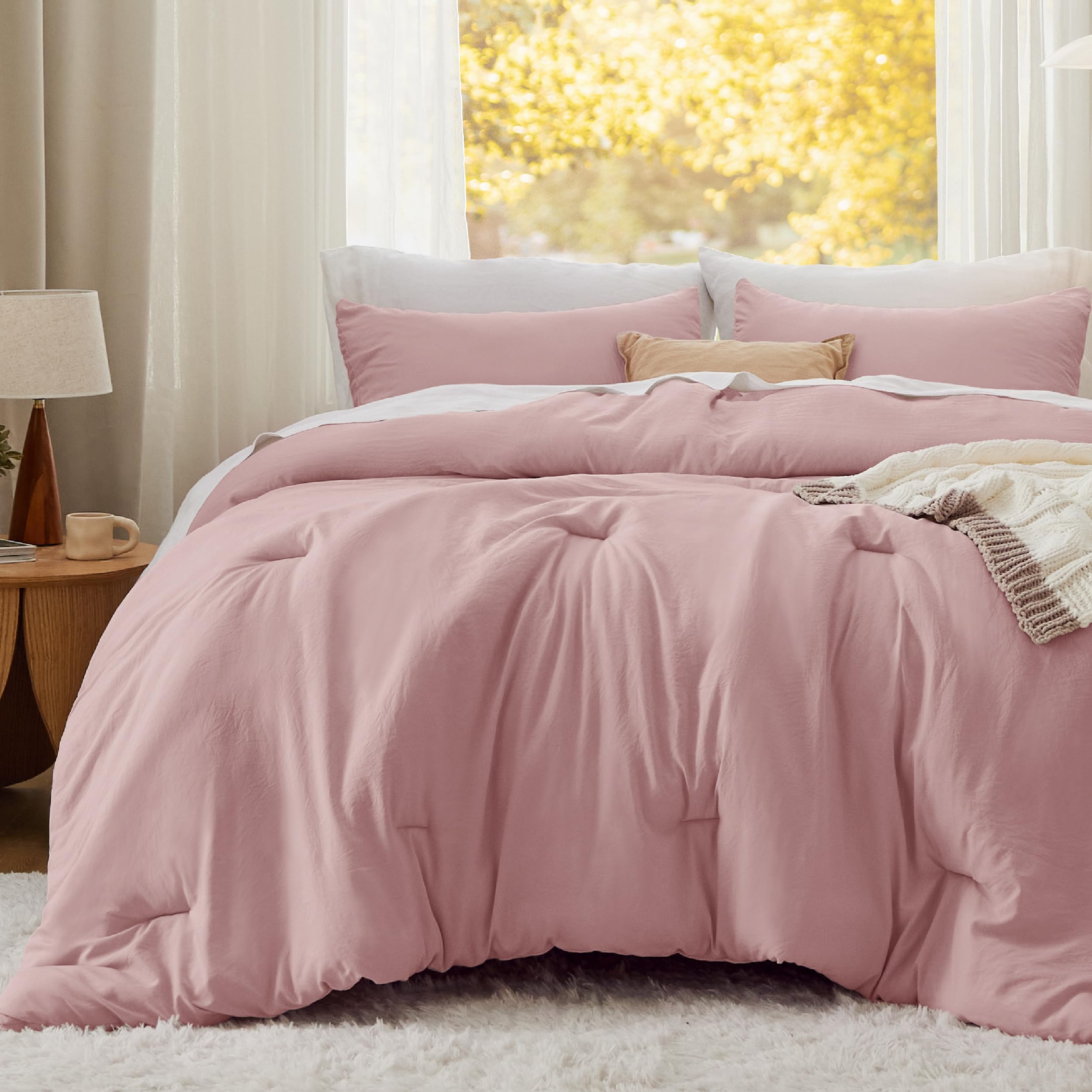 Foto 3 pulgar | Juego de Edredón Bedsure King Size Rosa 3 Piezas - Venta Internacional