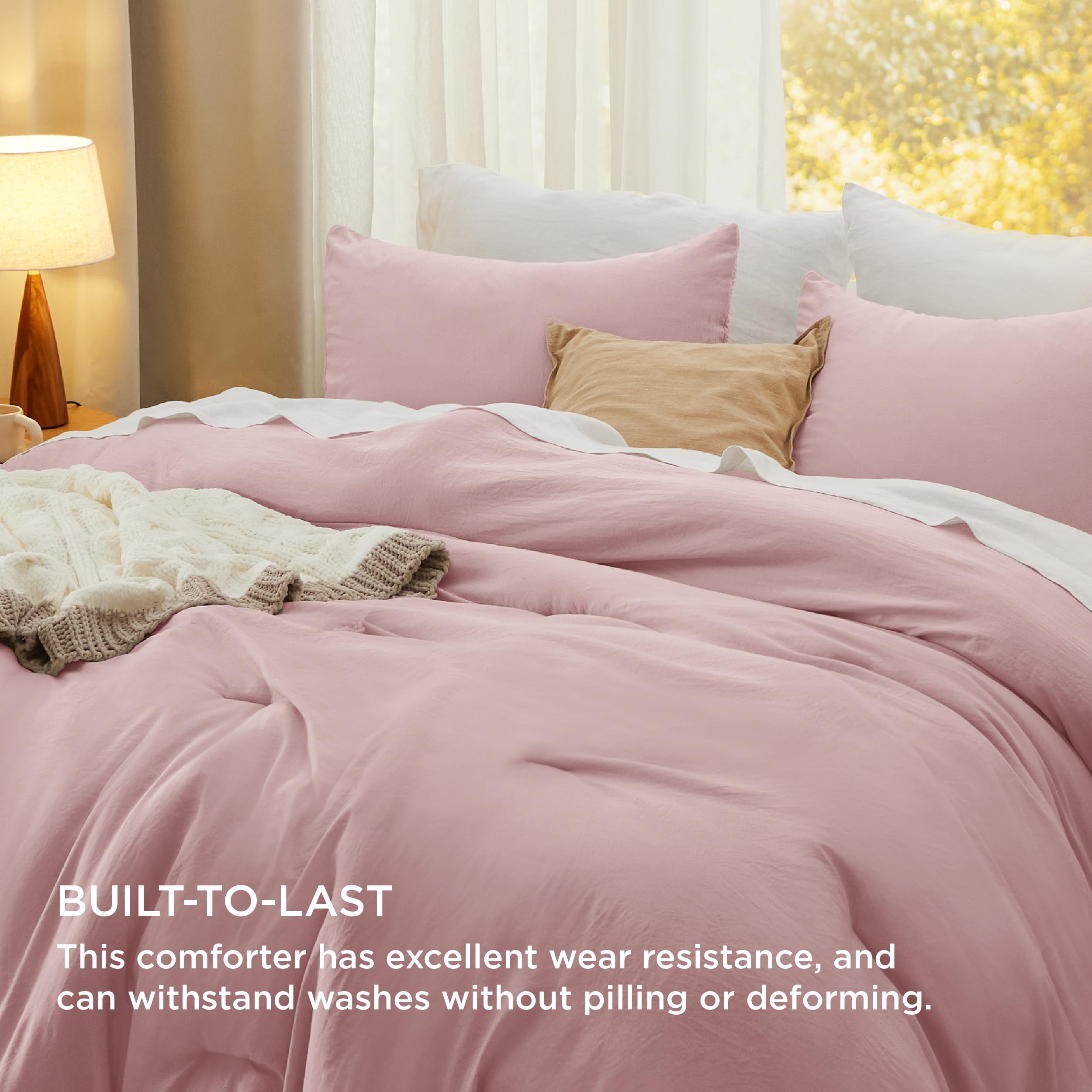 Foto 3 | Juego de Edredón Bedsure King Size Rosa 3 Piezas - Venta Internacional