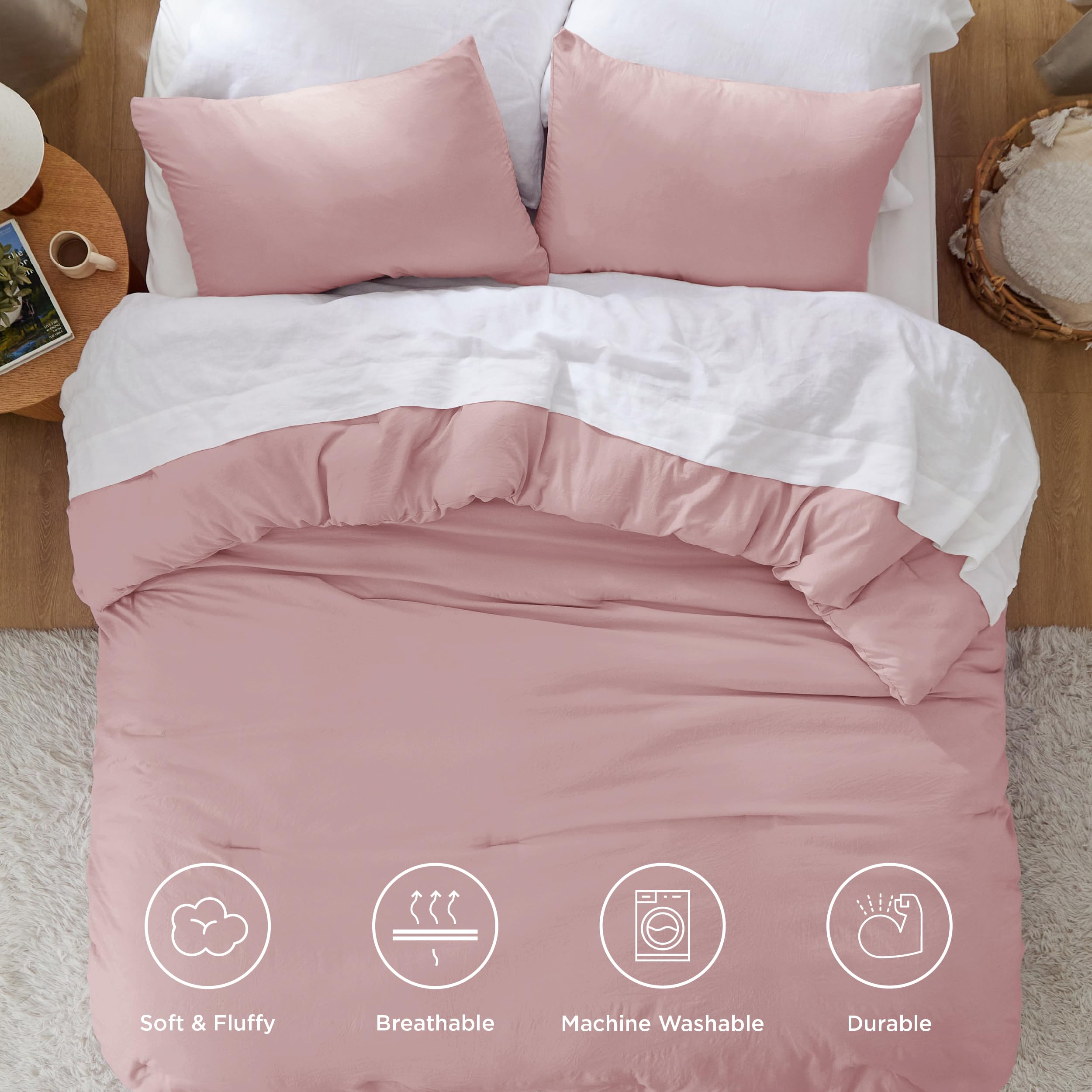 Foto 5 pulgar | Juego de Edredón Bedsure King Size Rosa 3 Piezas - Venta Internacional