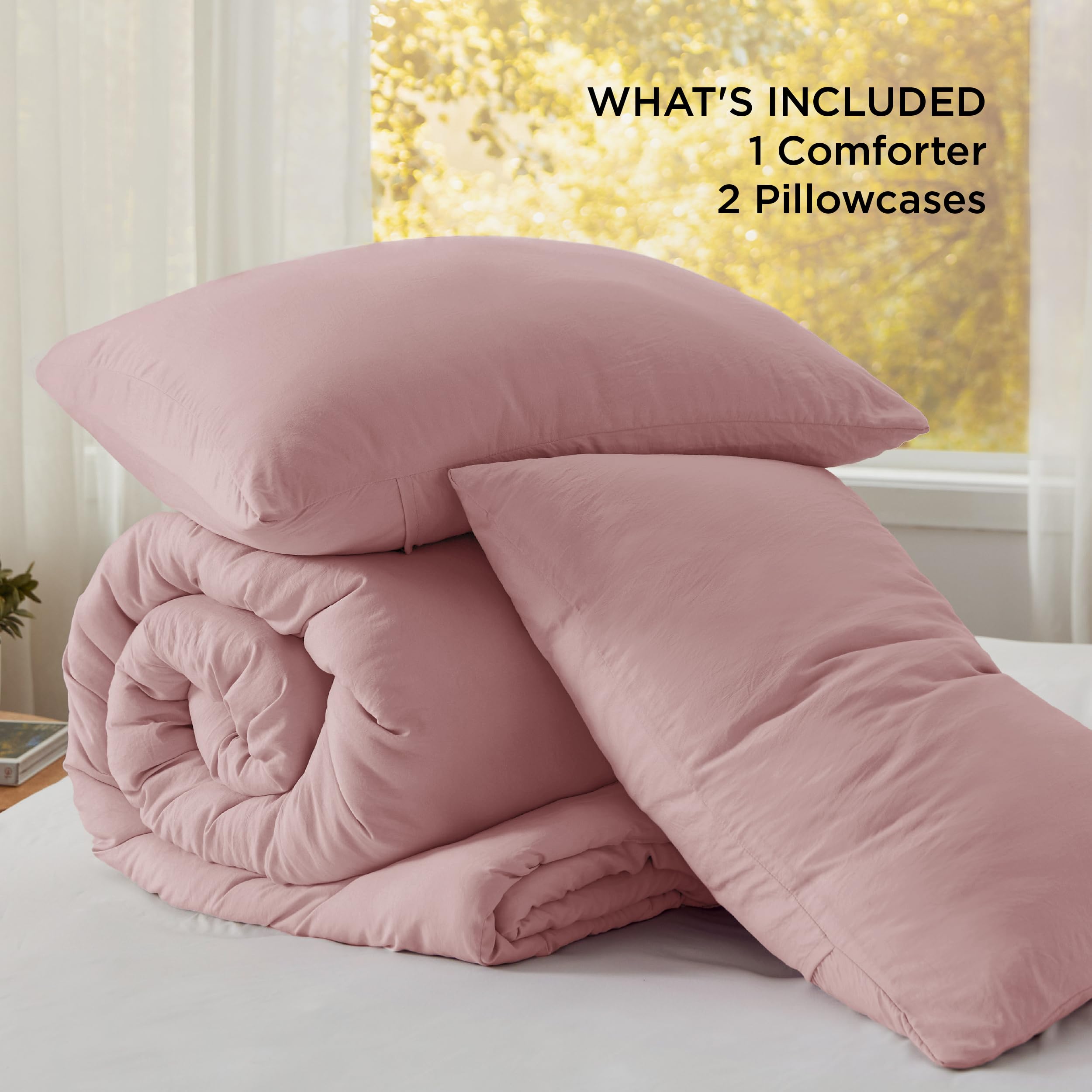 Foto 7 pulgar | Juego de Edredón Bedsure King Size Rosa 3 Piezas - Venta Internacional