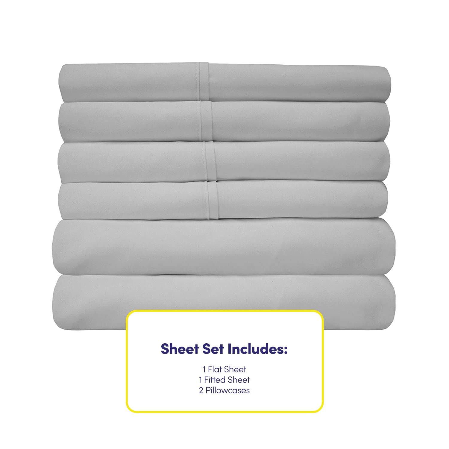 Foto 4 | Sábanas Sweet Home Collection Twin Xl, 4 Unidades, Plateadas - Venta Internacional.