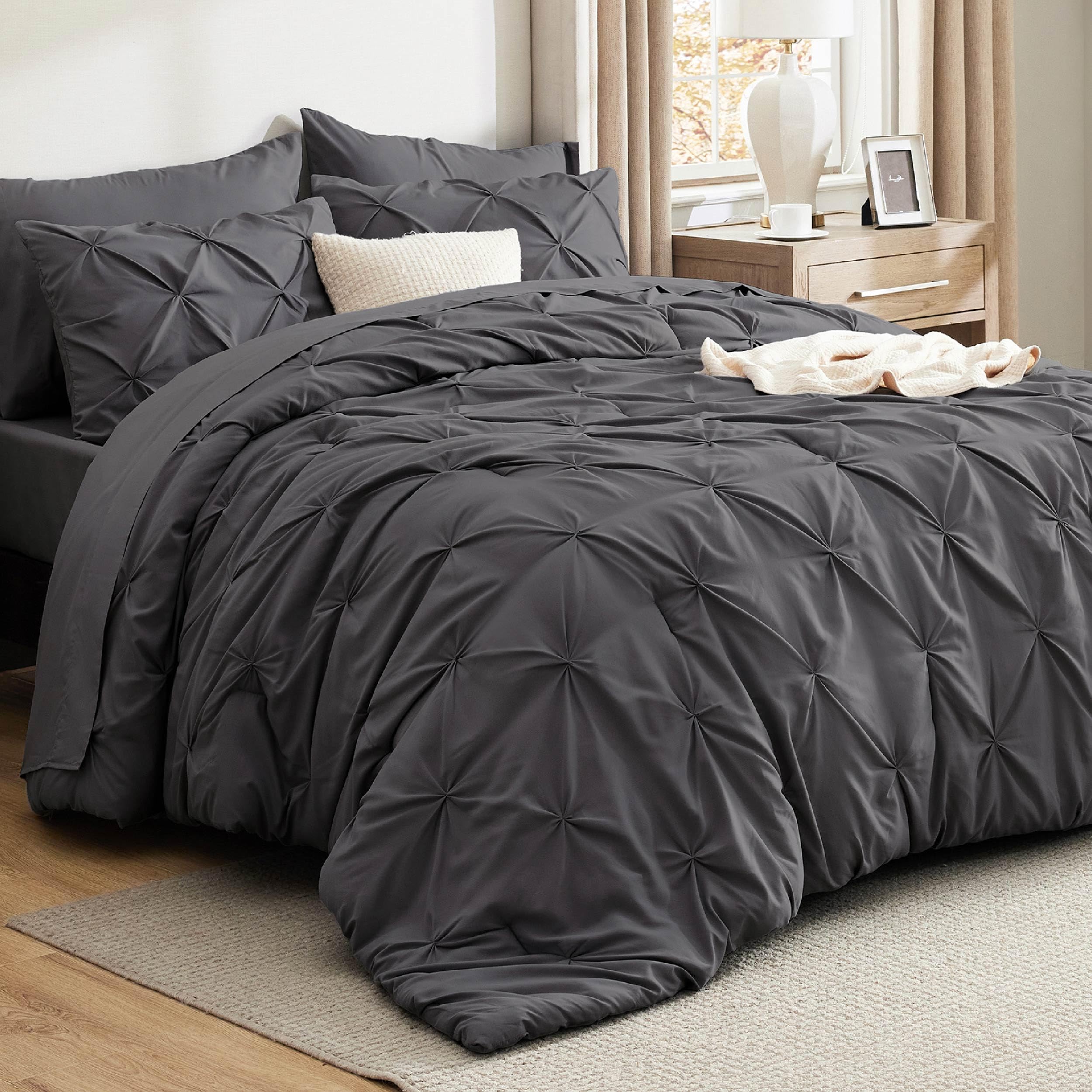 Foto 1 | Juego De Edredón Bedsure Queen Gris Oscuro Con 7 Piezas - Venta Internacional.