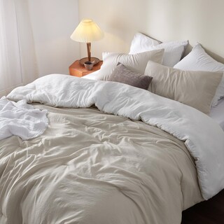 Foto 2 | Juego de Edredón Bedsure Reversible Queen Beige 3 Piezas -Venta Internacional