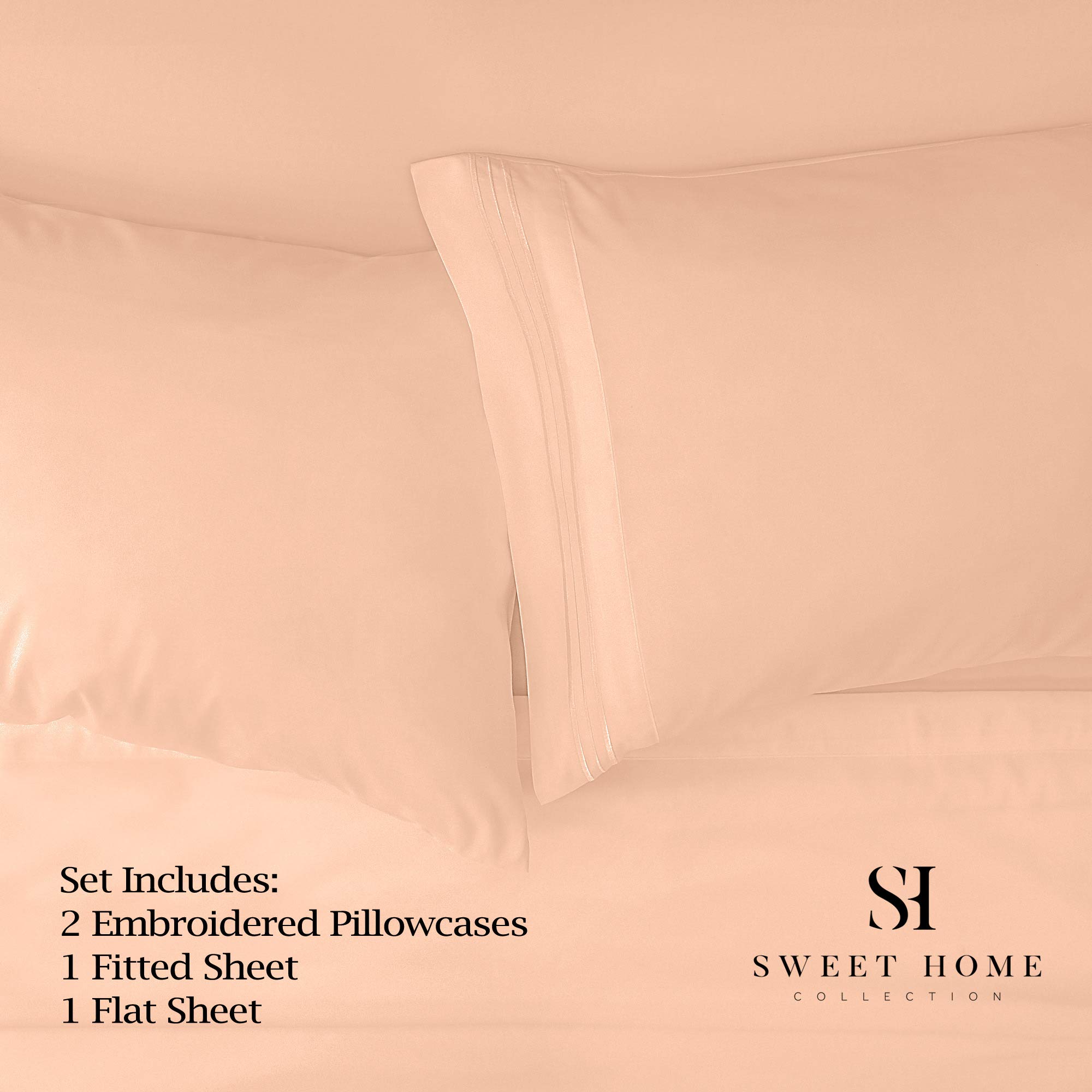 Foto 3 pulgar | Juego De Sábanas Sweet Home Collection 1500 Supreme Full Peach - Venta Internacional.