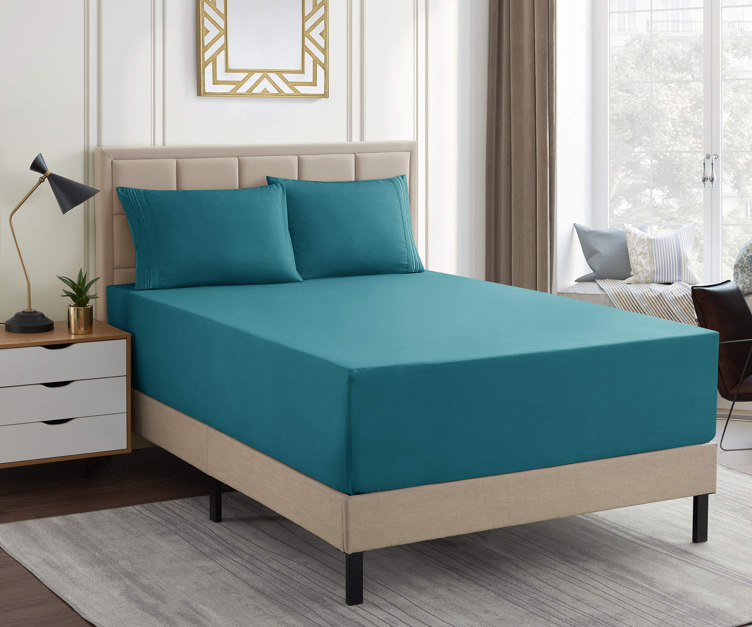 Foto 2 | Juego De Sábanas Sweet Home Collection 1500 Supreme Twin Teal - Venta Internacional.
