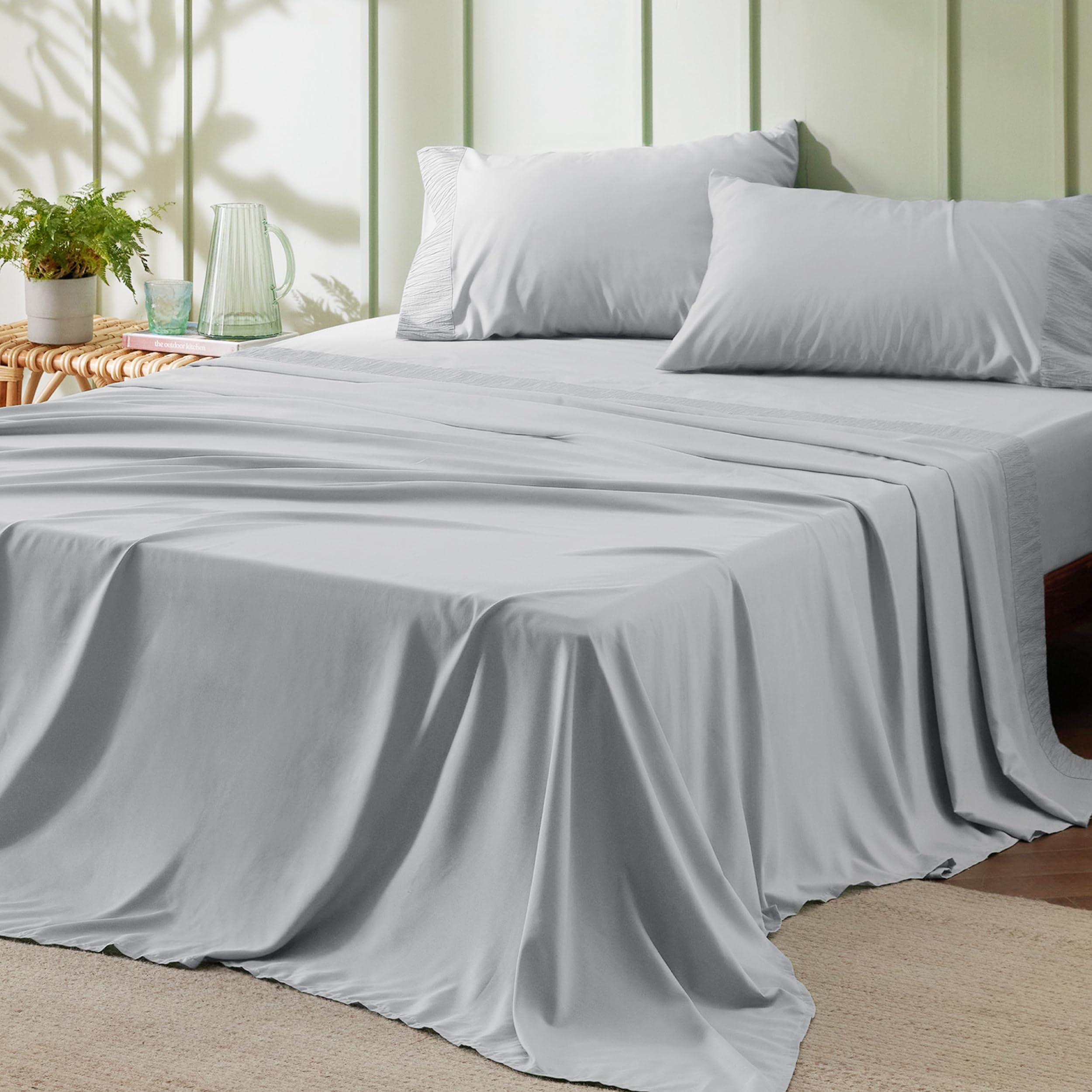 Foto 1 | Juego De Sábanas Bedsure King Size, 4 Piezas, Microfibra De Poliéster - Venta Internacional.
