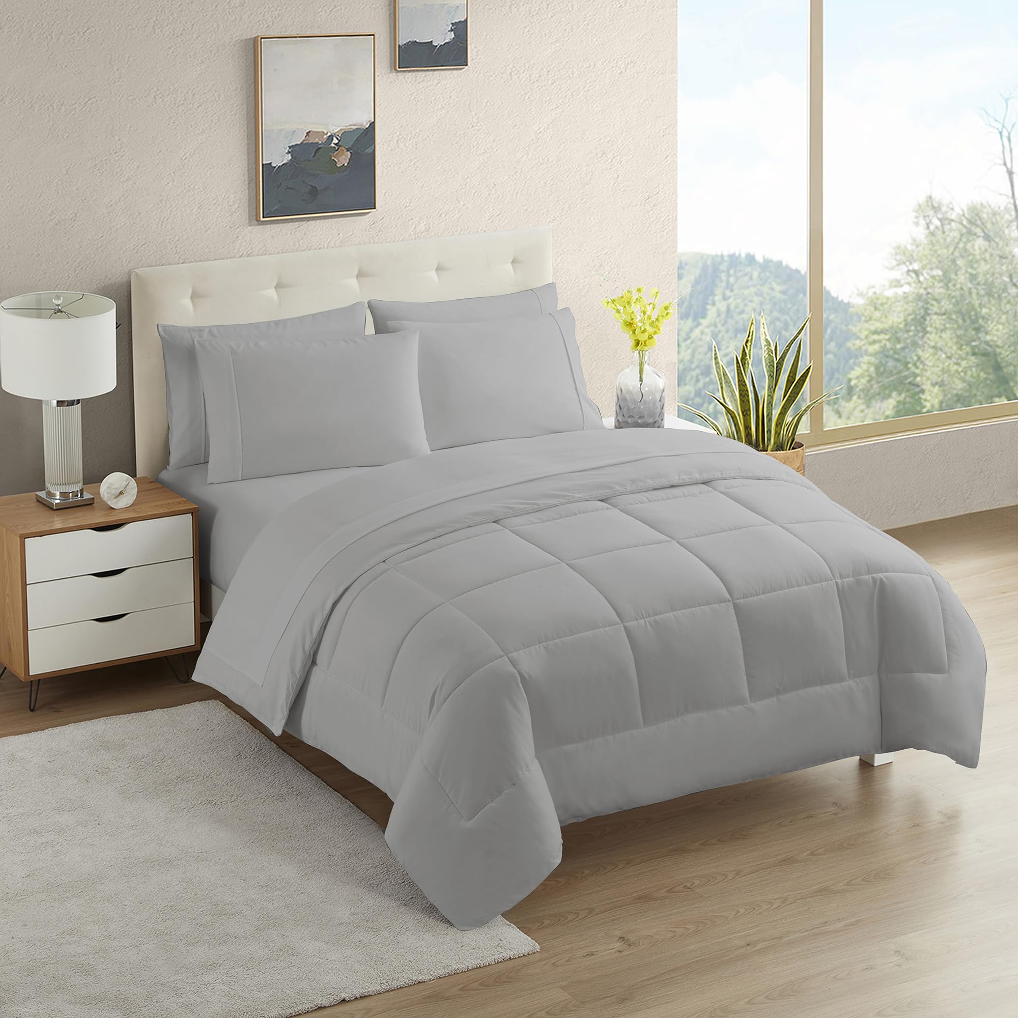 Foto 1 | Set De Edredón Sweet Home Collection Rv Short Queen Silver - Venta Internacional.
