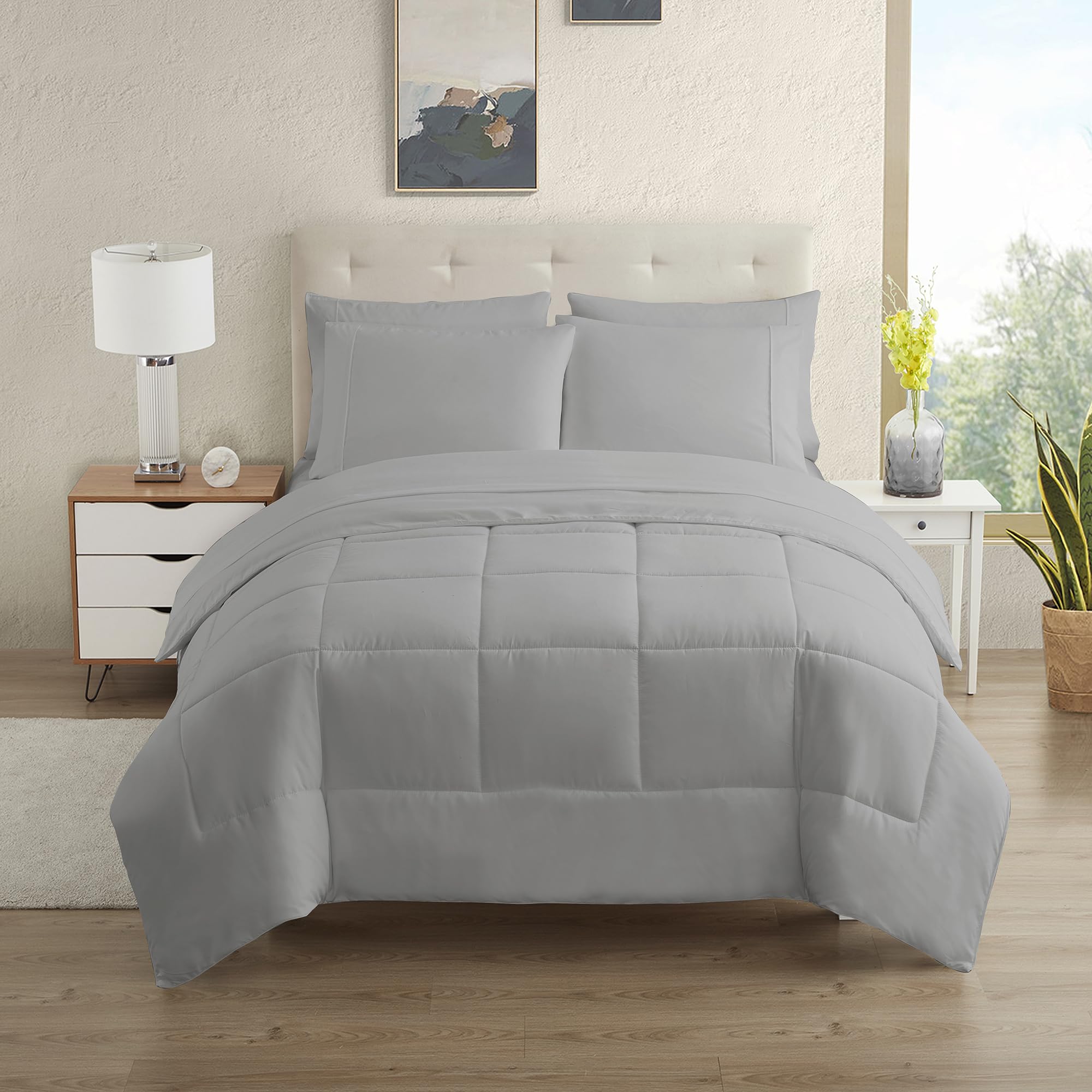Foto 2 | Set De Edredón Sweet Home Collection Rv Short Queen Silver - Venta Internacional.