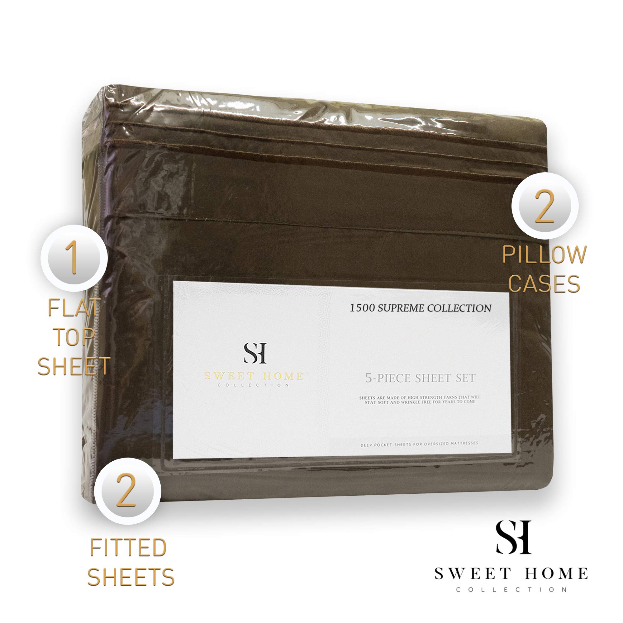 Foto 5 | Juego De Sábanas Sweet Home Collection 1500 Supreme Split King - Venta Internacional.