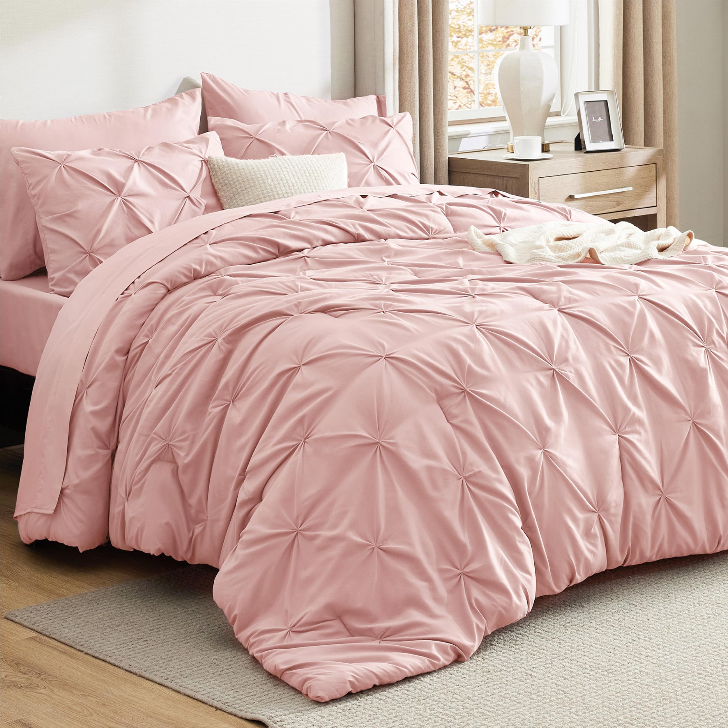 Foto 1 | Juego De Edredón Bedsure Tamaño King Rosa Con 7 Piezas - Venta Internacional.