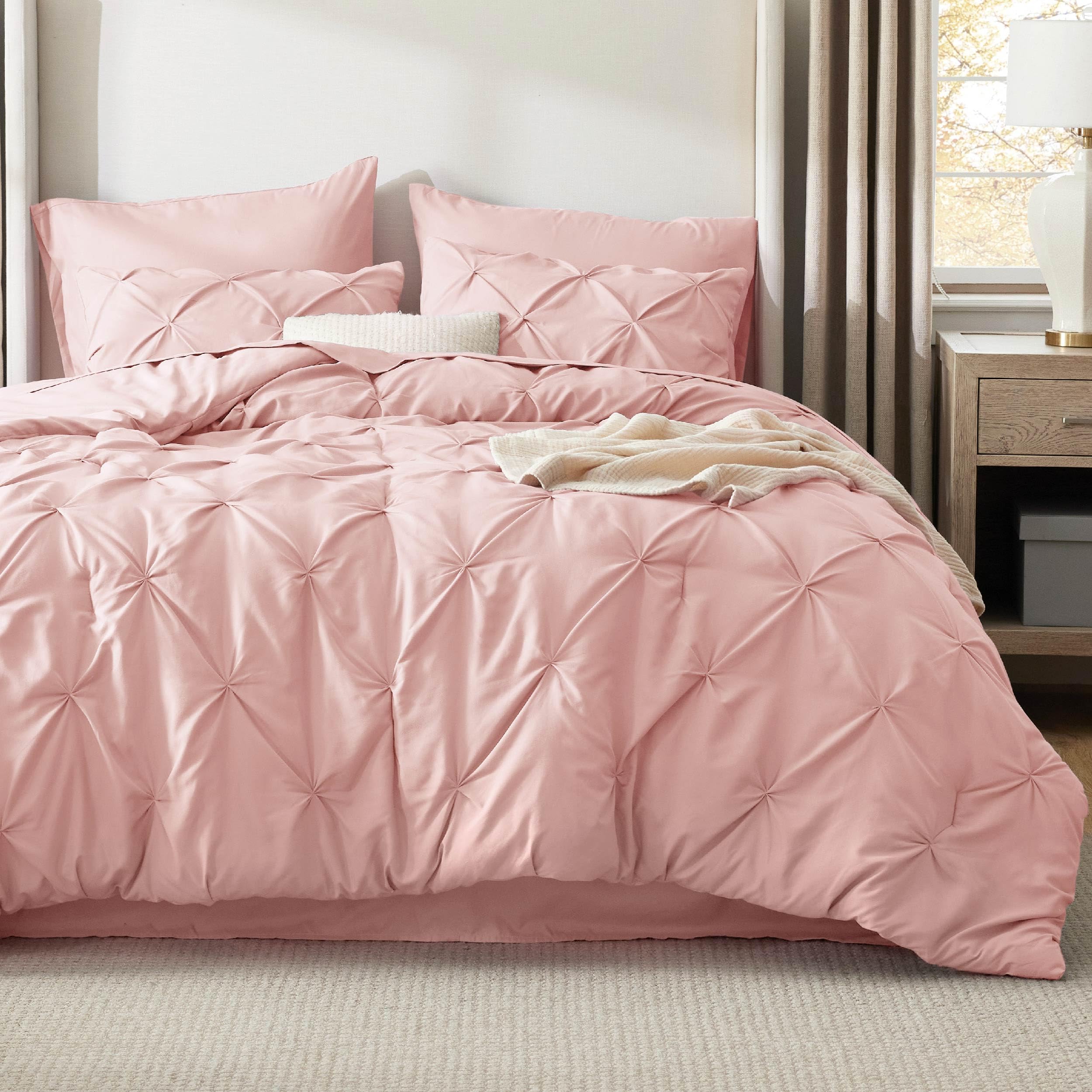 Foto 3 pulgar | Juego De Edredón Bedsure Tamaño King Rosa Con 7 Piezas - Venta Internacional.