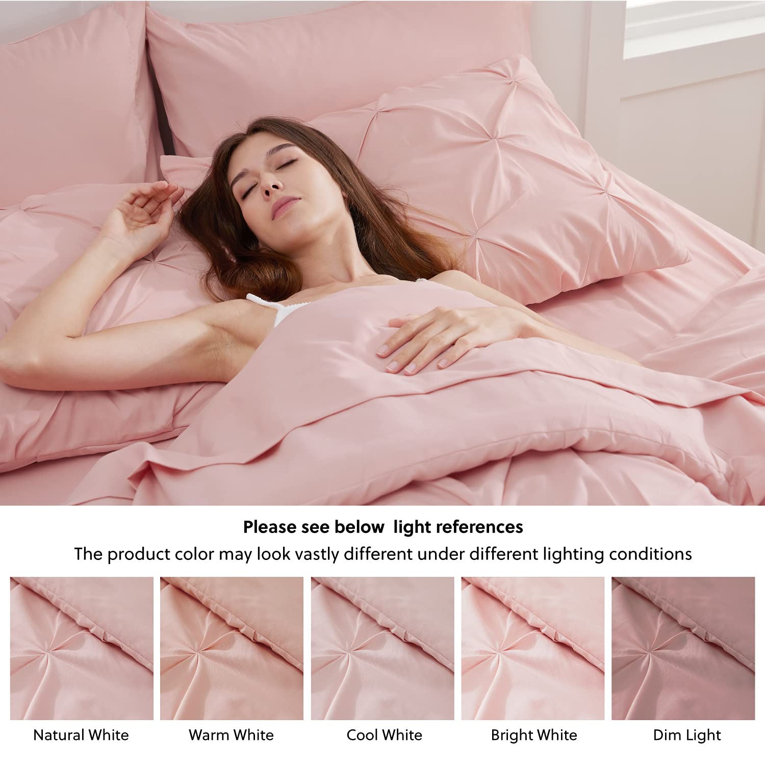 Foto 5 pulgar | Juego De Edredón Bedsure Tamaño King Rosa Con 7 Piezas - Venta Internacional.