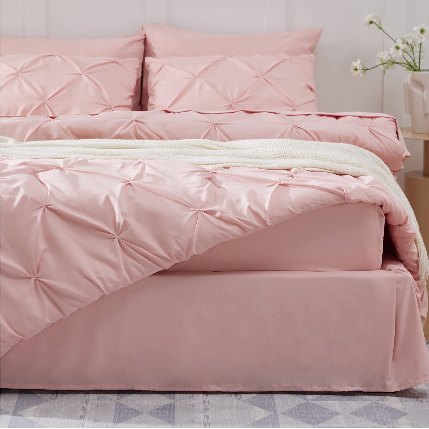 Foto 6 pulgar | Juego De Edredón Bedsure Tamaño King Rosa Con 7 Piezas - Venta Internacional.