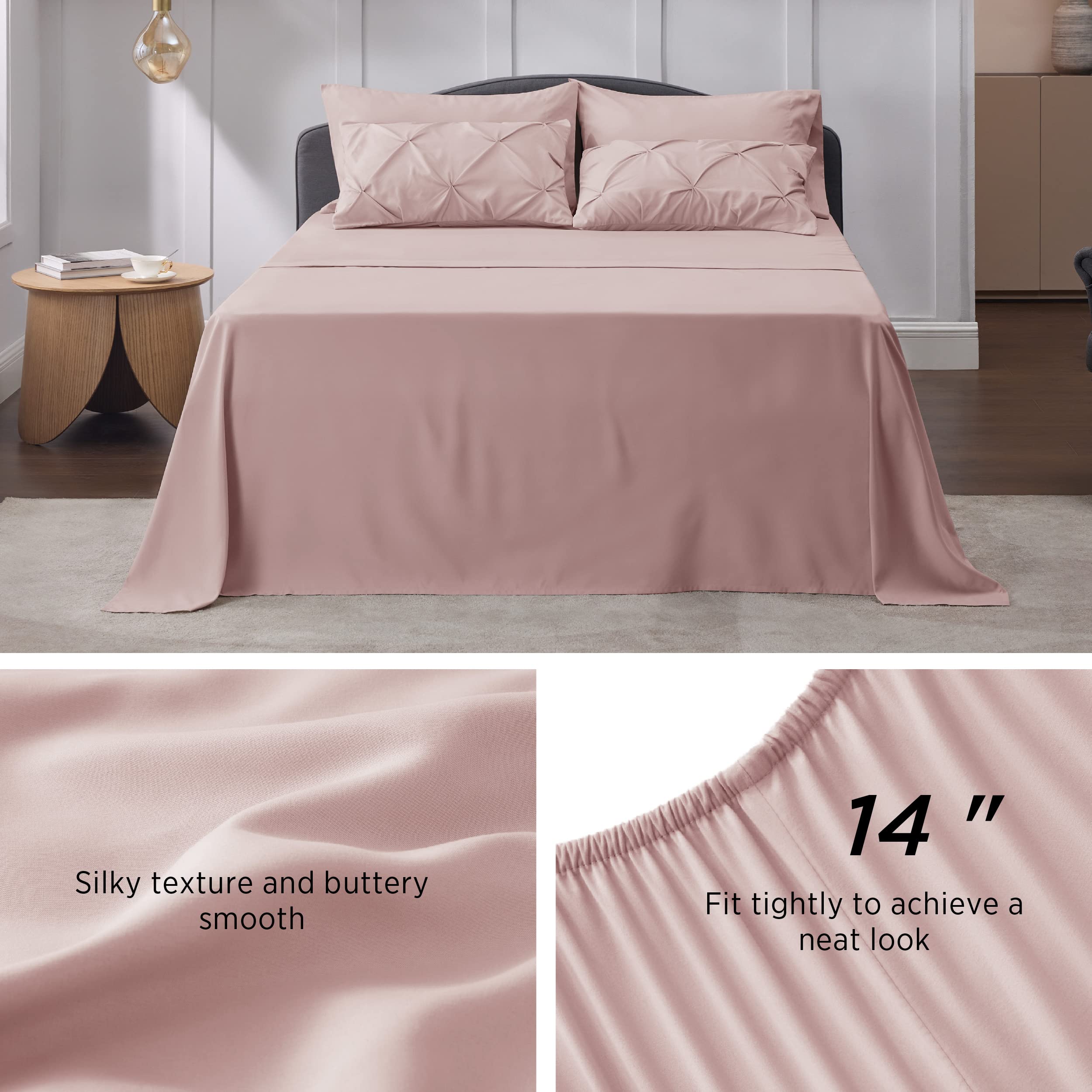 Foto 7 pulgar | Juego De Edredón Bedsure Tamaño King Rosa Con 7 Piezas - Venta Internacional.