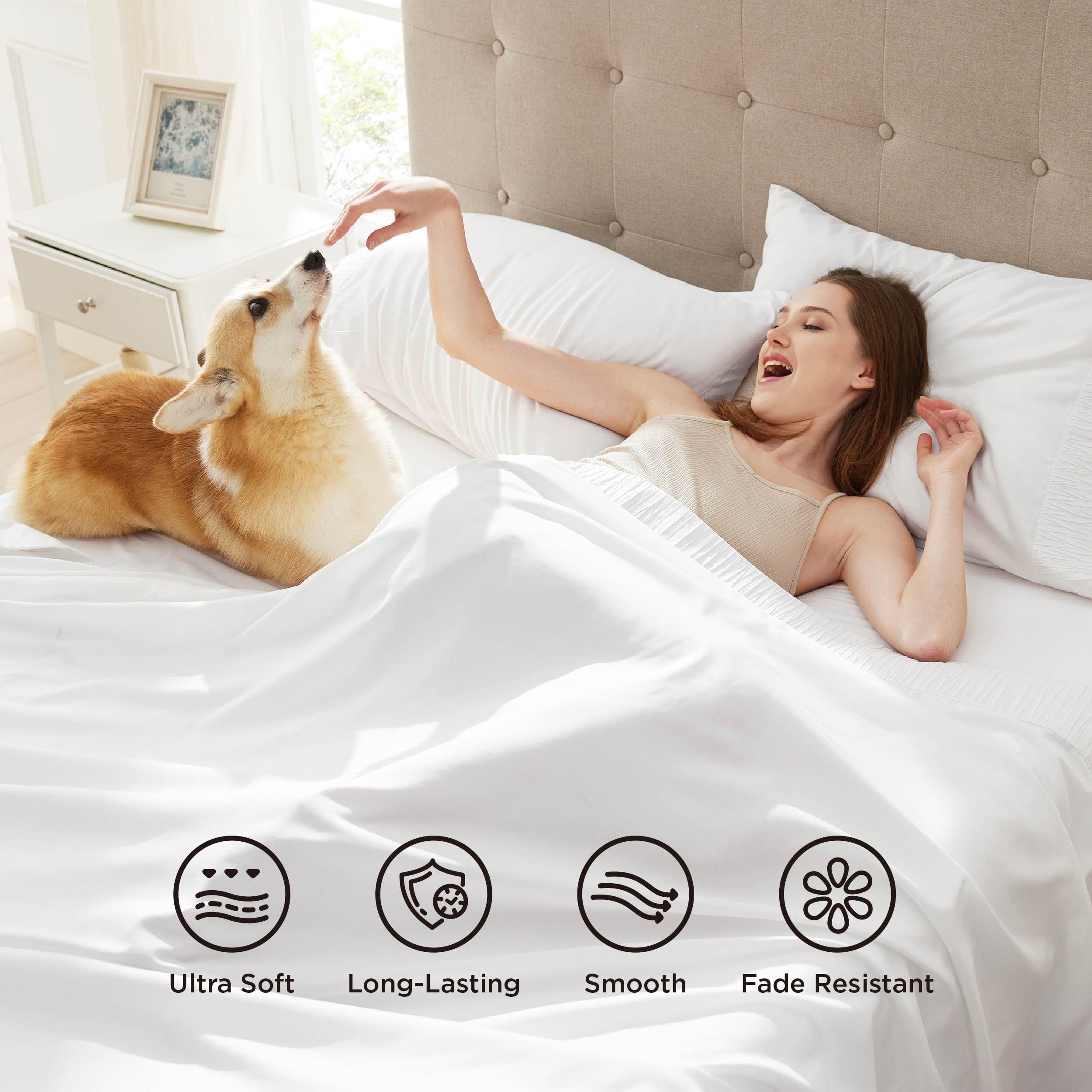 Foto 4 pulgar | Juego De Sábanas Bedsure California King De 4 Piezas, Color Blanco Brillante - Venta Internacional.
