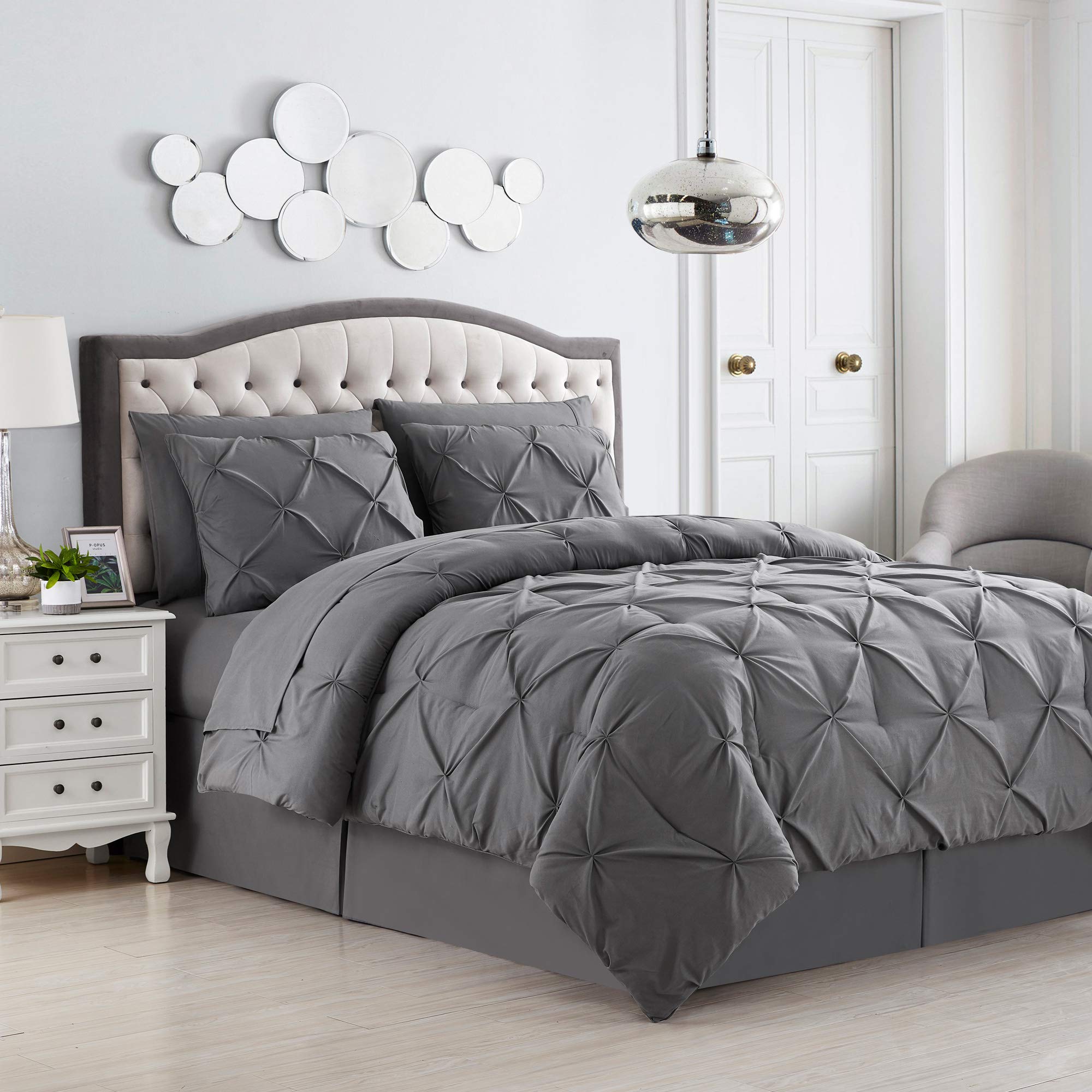 Foto 1 | Set De Edredón Sweet Home Collection, Tamaño King, 8 Piezas, Gris - Venta Internacional.