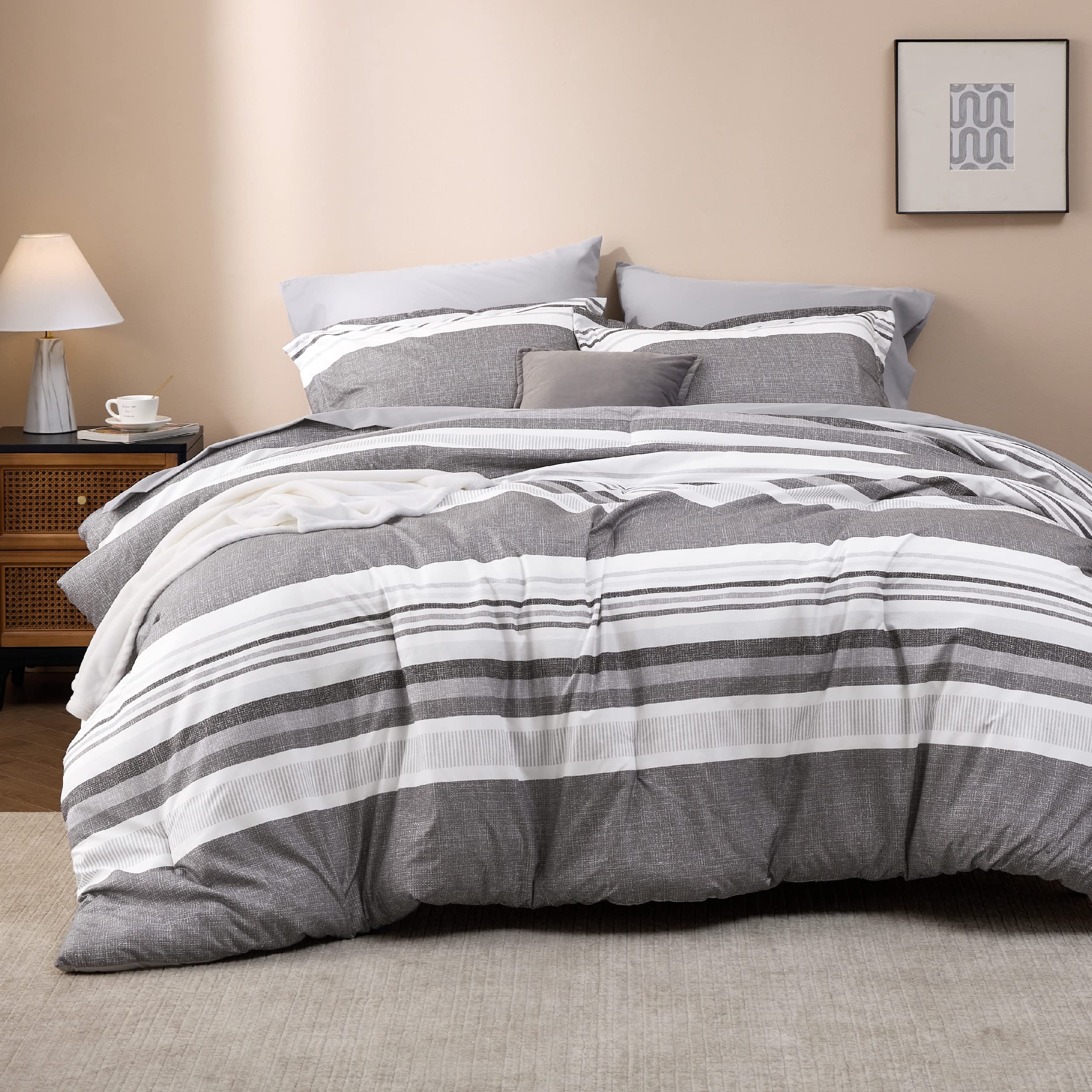 Foto 3 pulgar | Juego De Cama Bedsure Queen Edredón 7 Piezas Gris Escarchado - Venta Internacional