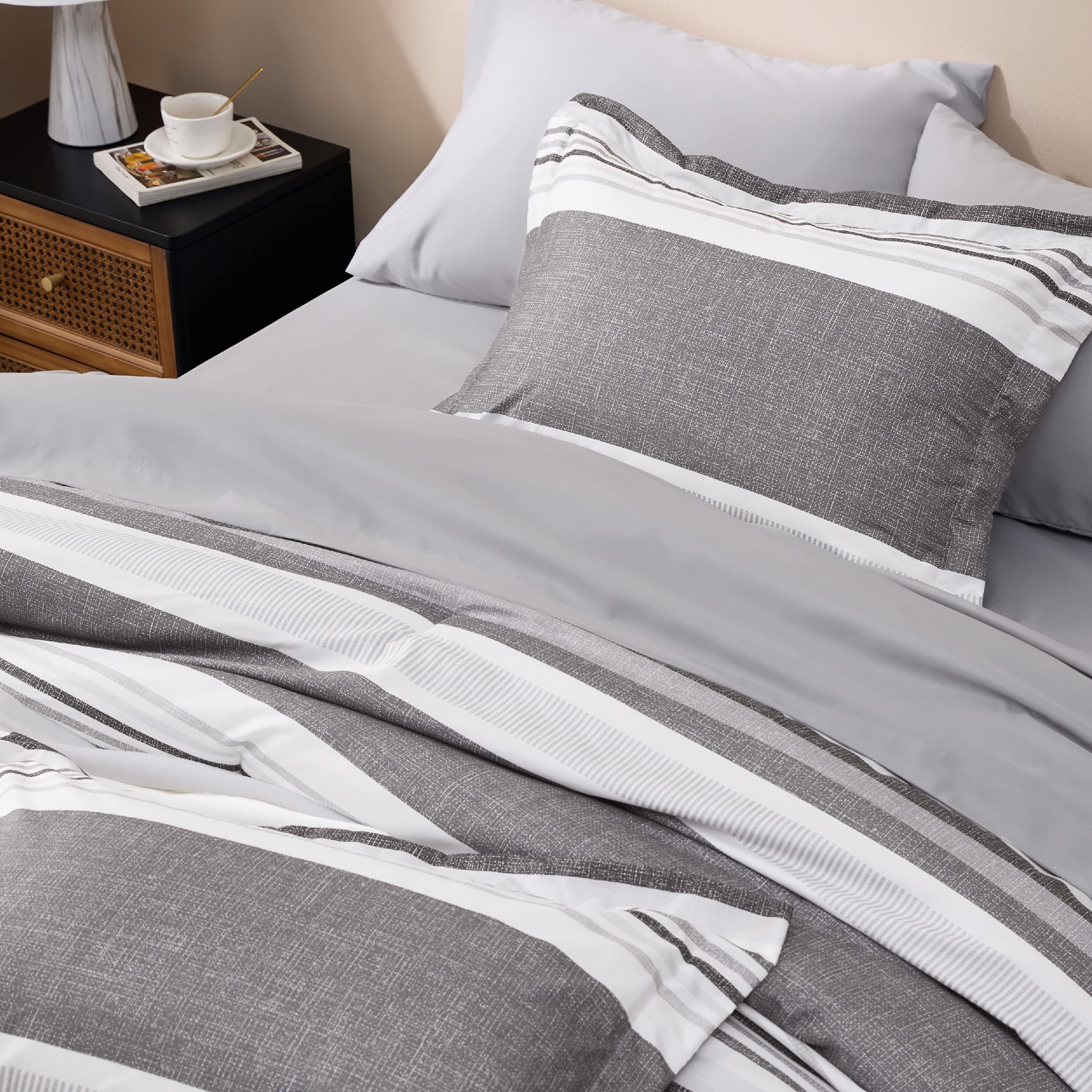 Foto 6 pulgar | Juego De Cama Bedsure Queen Edredón 7 Piezas Gris Escarchado - Venta Internacional