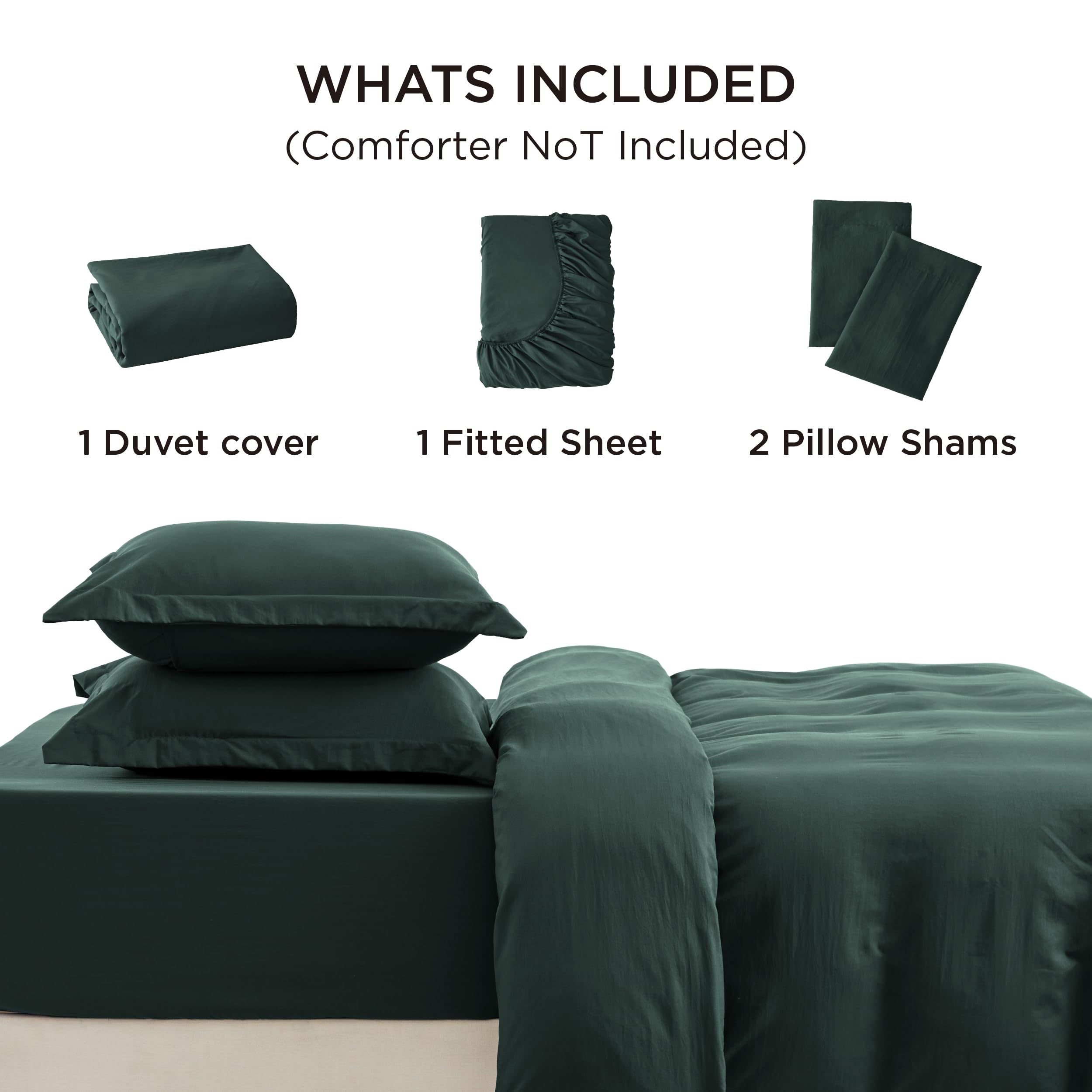 Foto 1 | Juego De Funda De Edredón Bedsure Tamaño Completo Con Sábana Bajera Ajustable 4 Piezas - Venta Internacional
