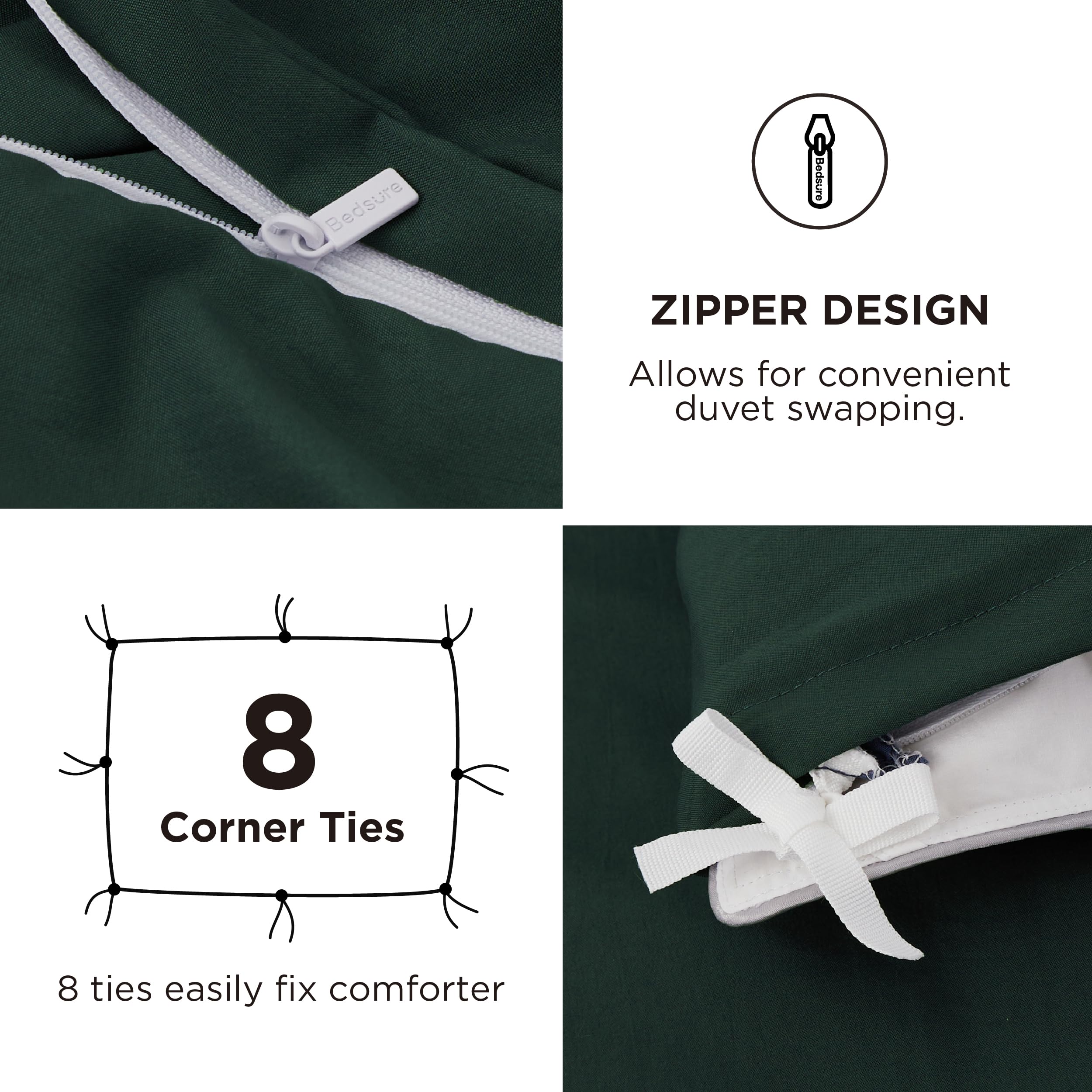 Foto 7 pulgar | Juego De Funda De Edredón Bedsure Tamaño Completo Con Sábana Bajera Ajustable 4 Piezas - Venta Internacional