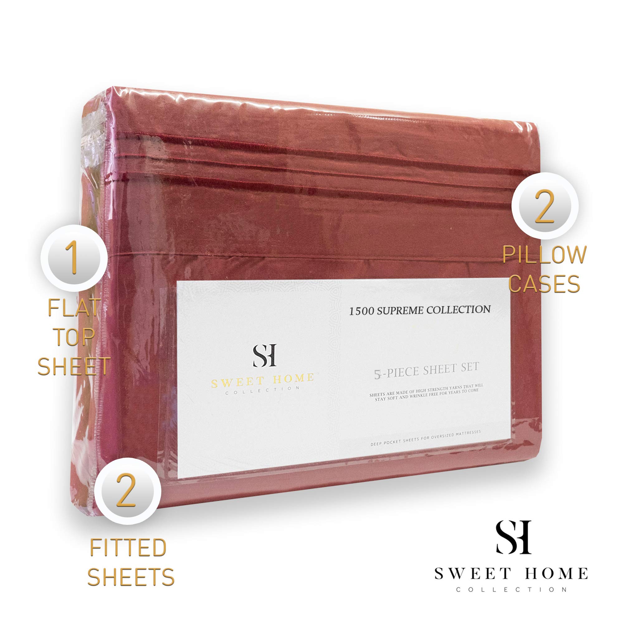 Foto 5 | Juego De Sábanas Sweet Home Collection 1500 Supreme Split King - Venta Internacional.