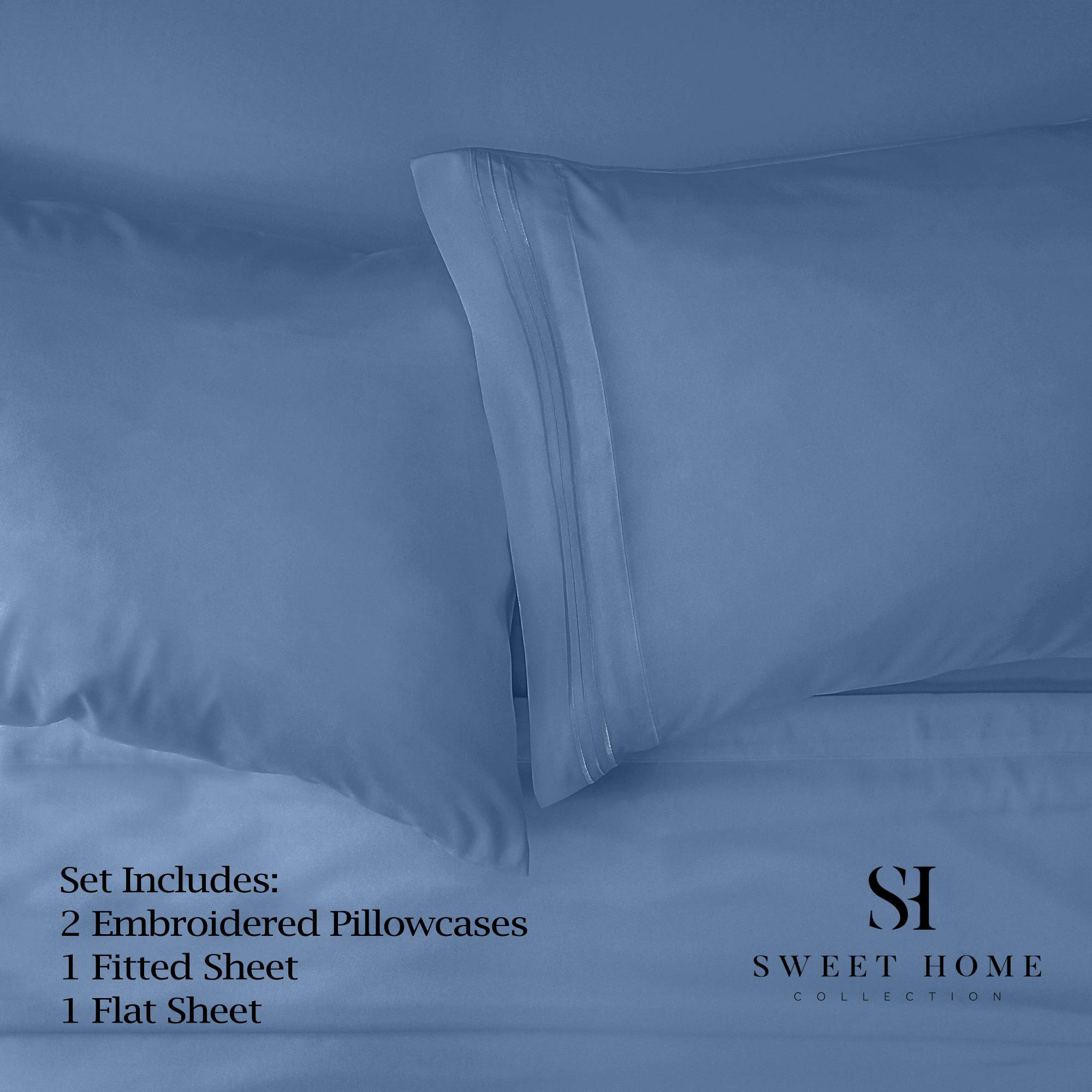 Foto 2 | Juego De Sábanas Sweet Home Collection 1500 Supreme Queen Blue - Venta Internacional.