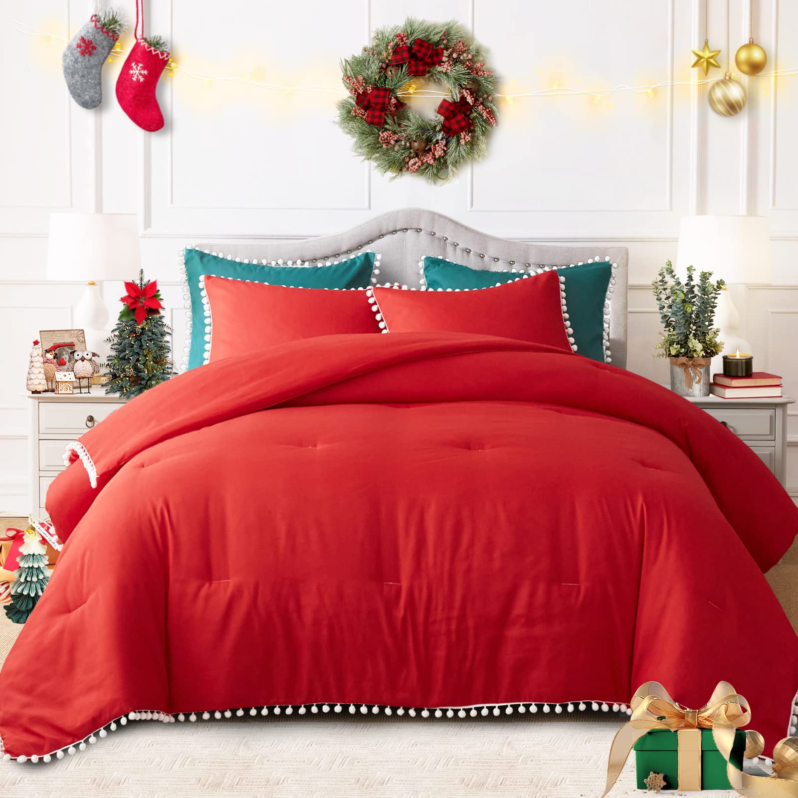 Foto 2 pulgar | Juego de Edredón Uozzi Bedding Christmas Queen Size 3 Piezas - Venta Internacional