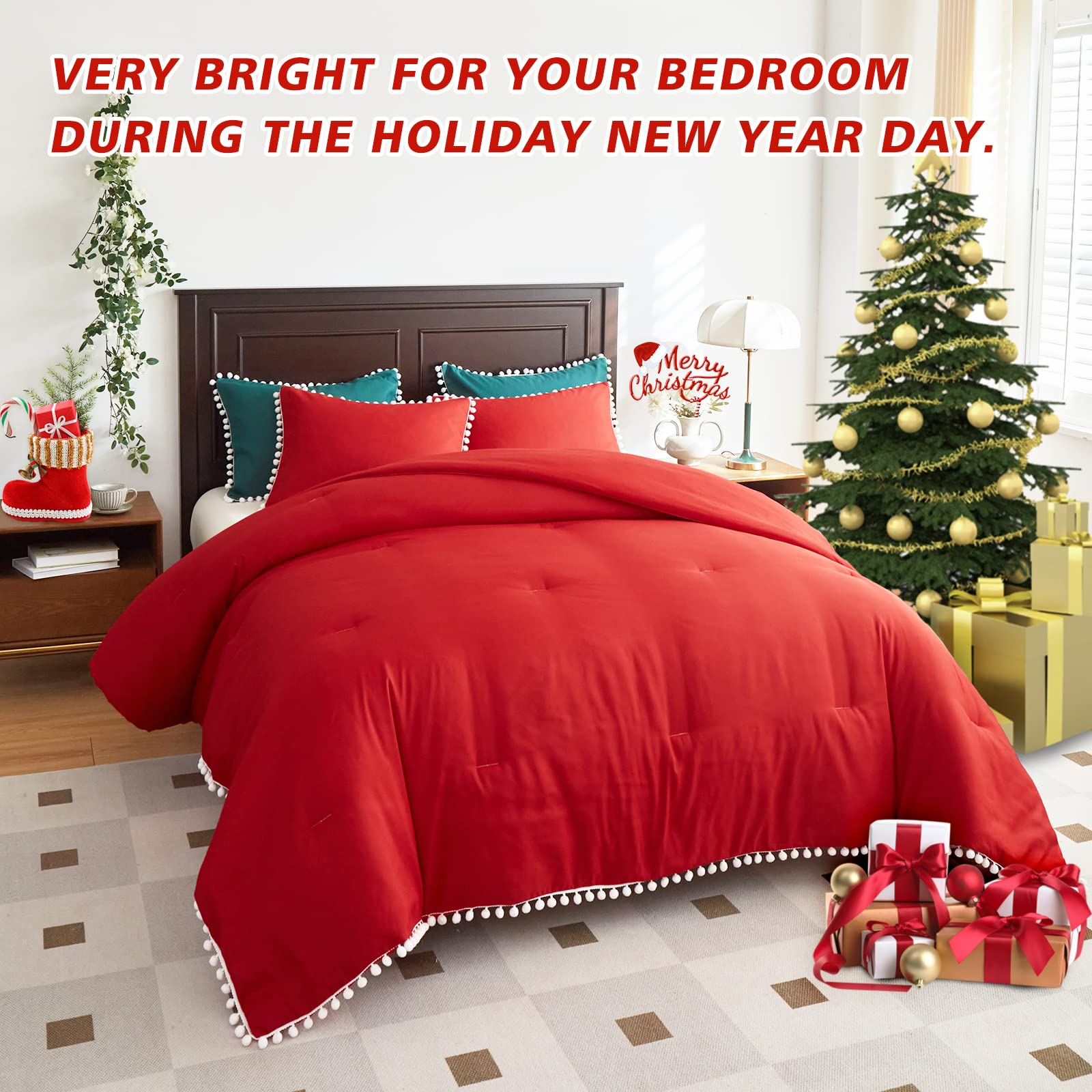 Foto 3 pulgar | Juego de Edredón Uozzi Bedding Christmas Queen Size 3 Piezas - Venta Internacional