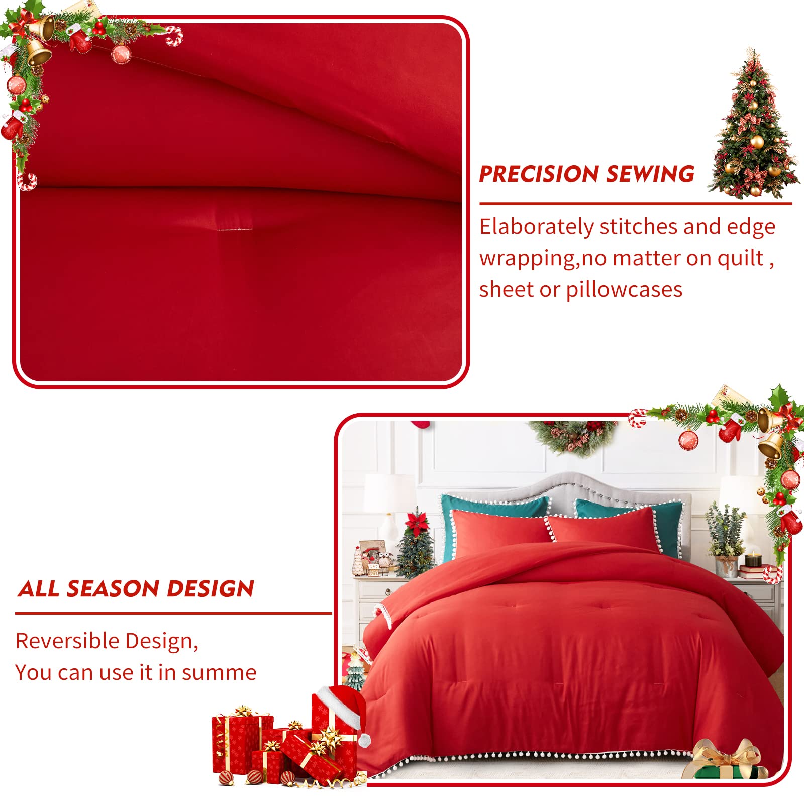 Foto 7 pulgar | Juego de Edredón Uozzi Bedding Christmas Queen Size 3 Piezas - Venta Internacional