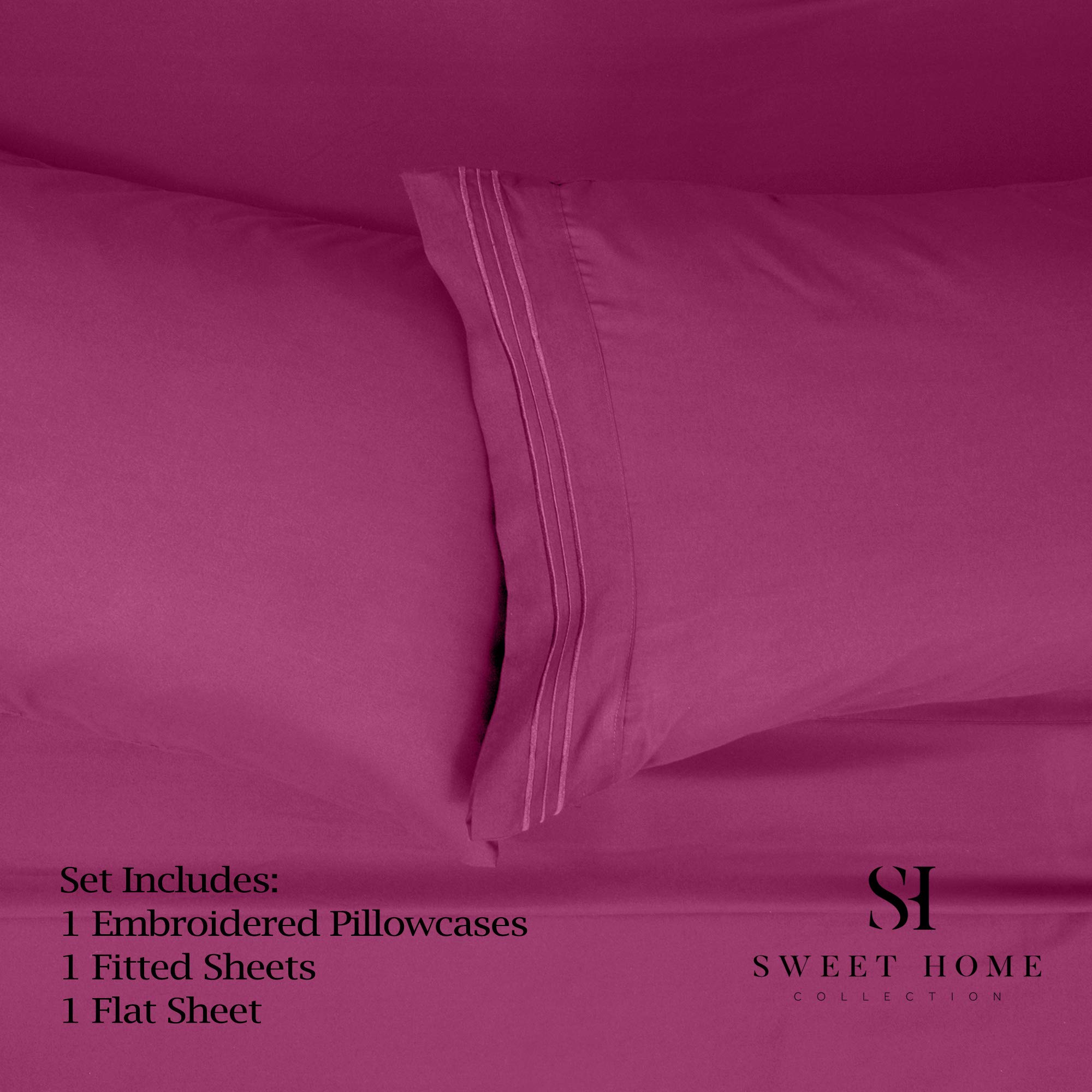 Foto 2 | Juego De Sábanas Sweet Home Collection 1500 Supreme Twin Xl Púrpura - Venta Internacional.