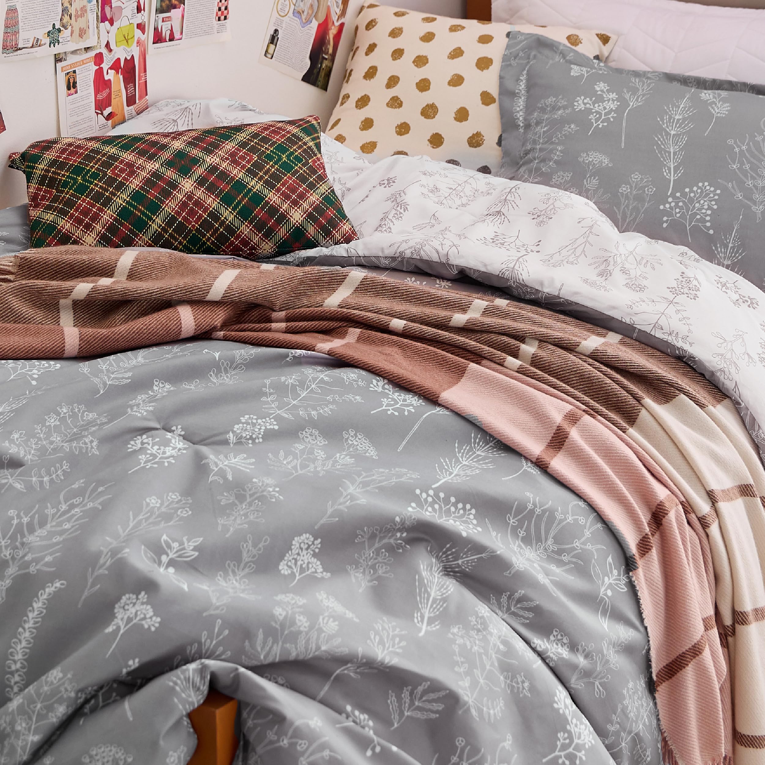Foto 7 pulgar | Juego De Edredón Bedsure Twin Gris Con Diseño Floral, 2 Piezas - Venta Internacional.