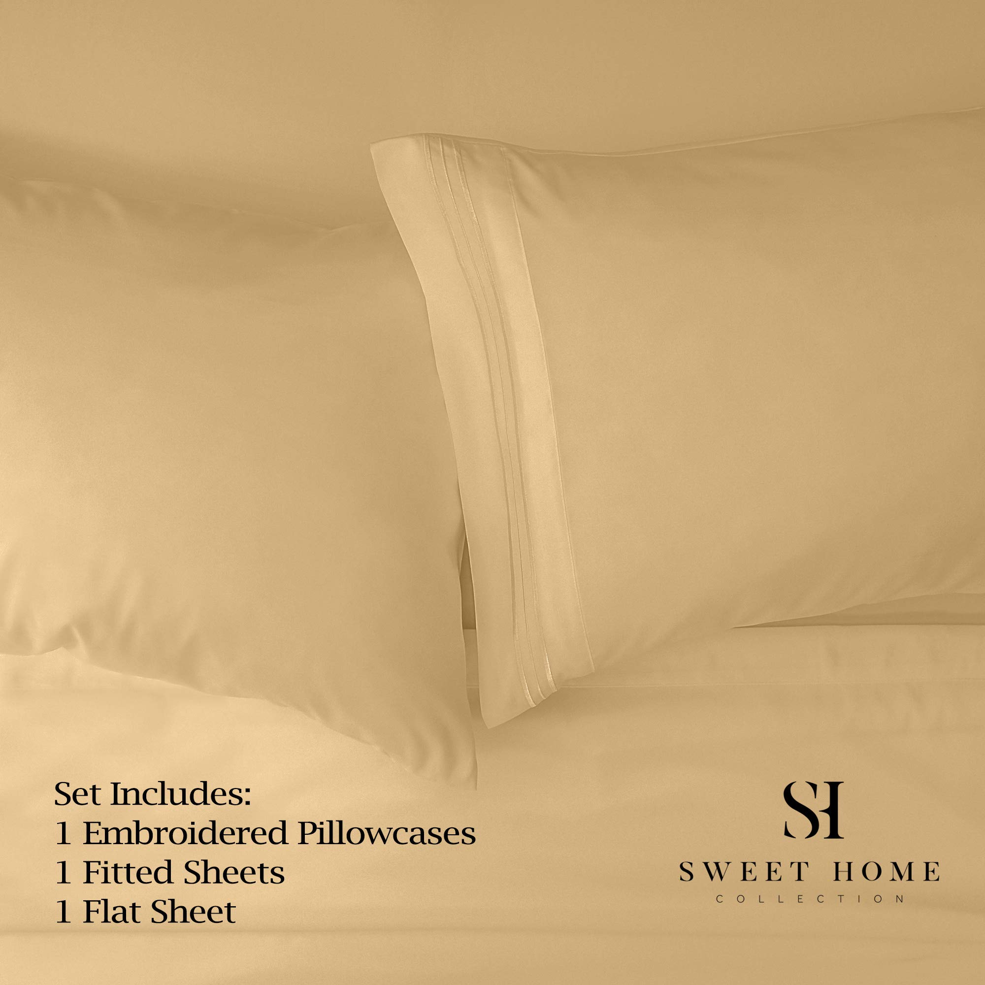 Foto 3 pulgar | Juego De Ropa De Cama Sweet Home Collection Camel Microfiber Twin Xl - Venta Internacional.