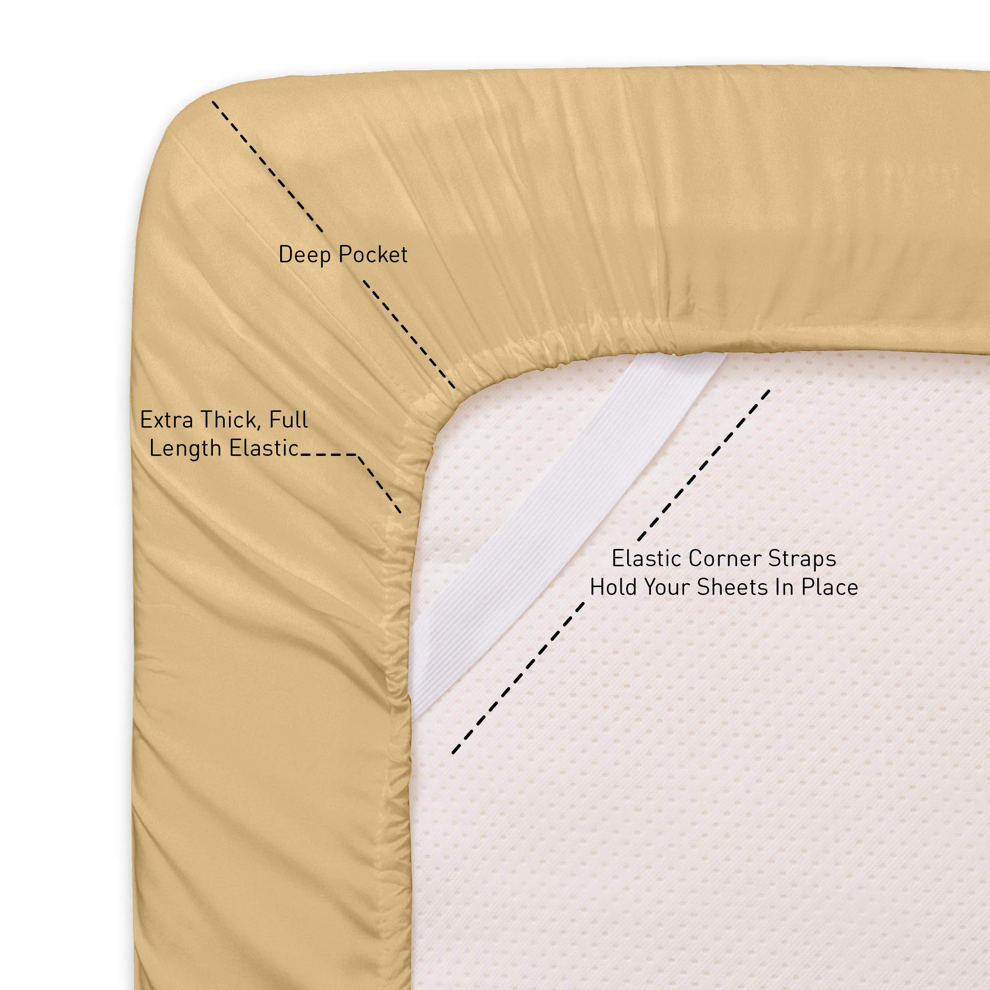 Foto 4 pulgar | Juego De Ropa De Cama Sweet Home Collection Camel Microfiber Twin Xl - Venta Internacional.